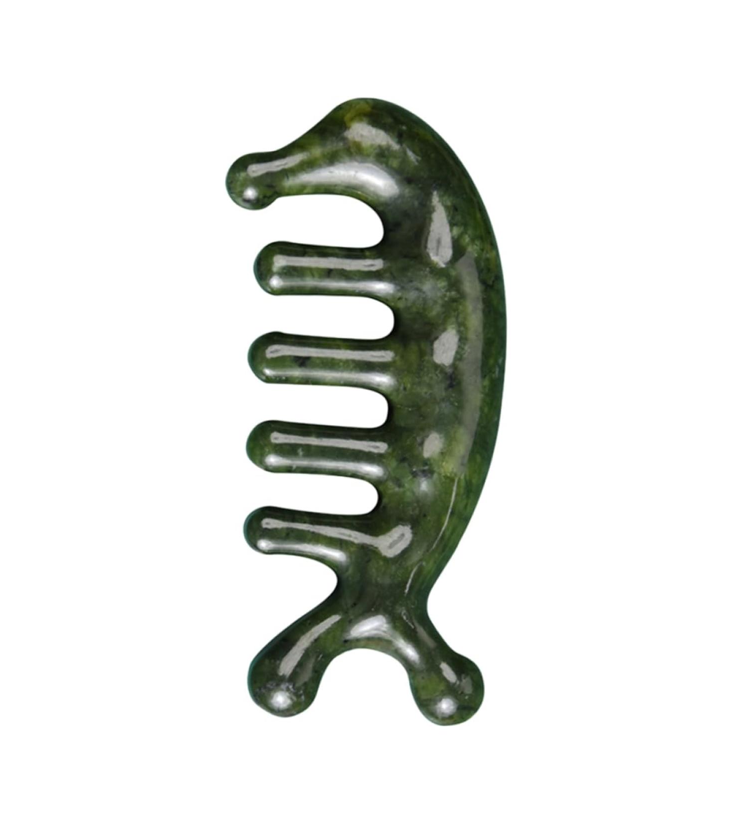 Buy Watiifufu Jade Massage Comb - Scalp & Body Massager Tool | Creative Green 11.50x4.50cm for Relaxation | International Shipping Available - Buy Online on GoSupps.com