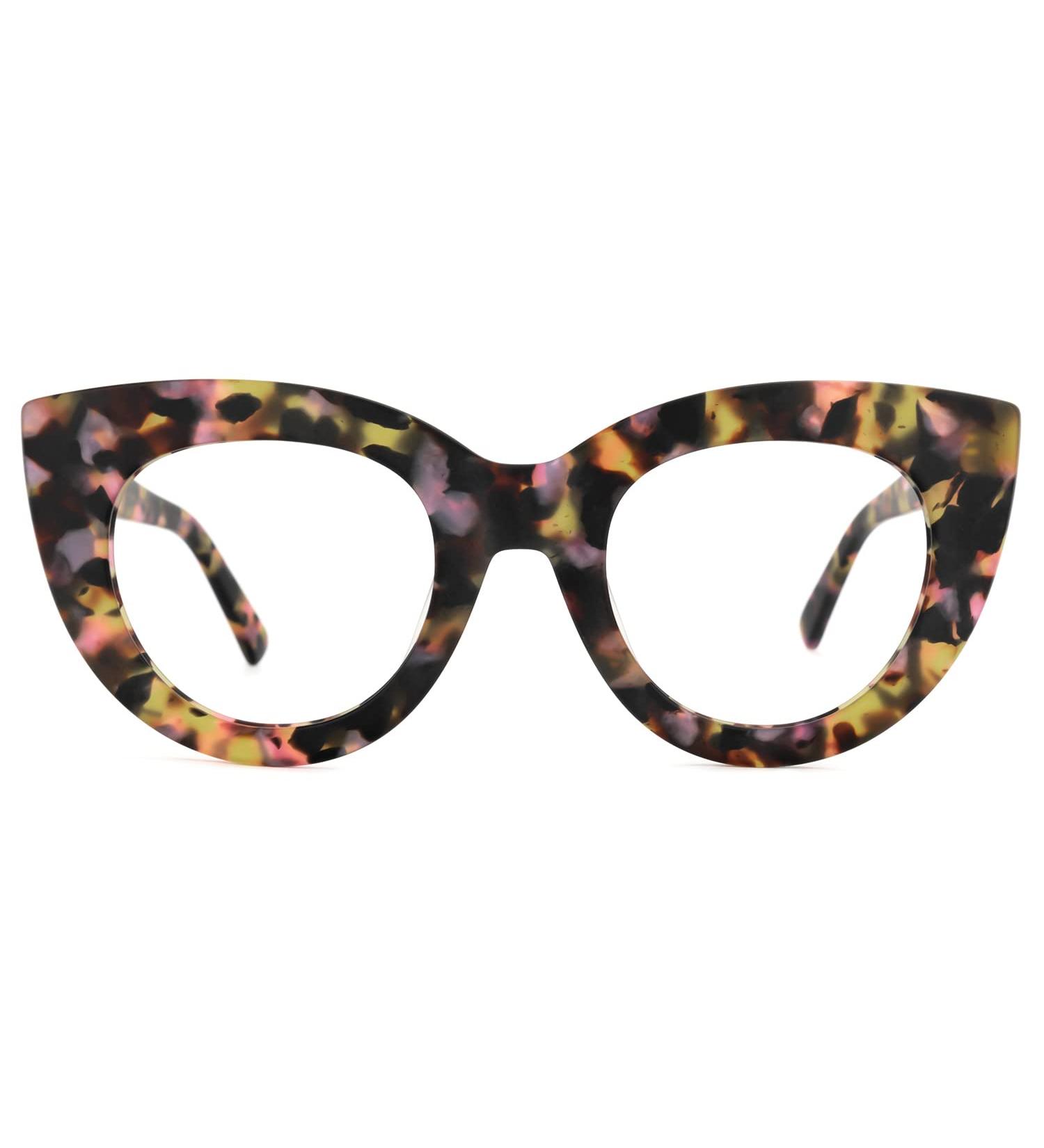 Shop Zeelool Stylish Thick Cat Eye Glasses Frame for Women - Tortoise Non-Prescription Clear Lens WA575716 - Buy Online on GoSupps.com