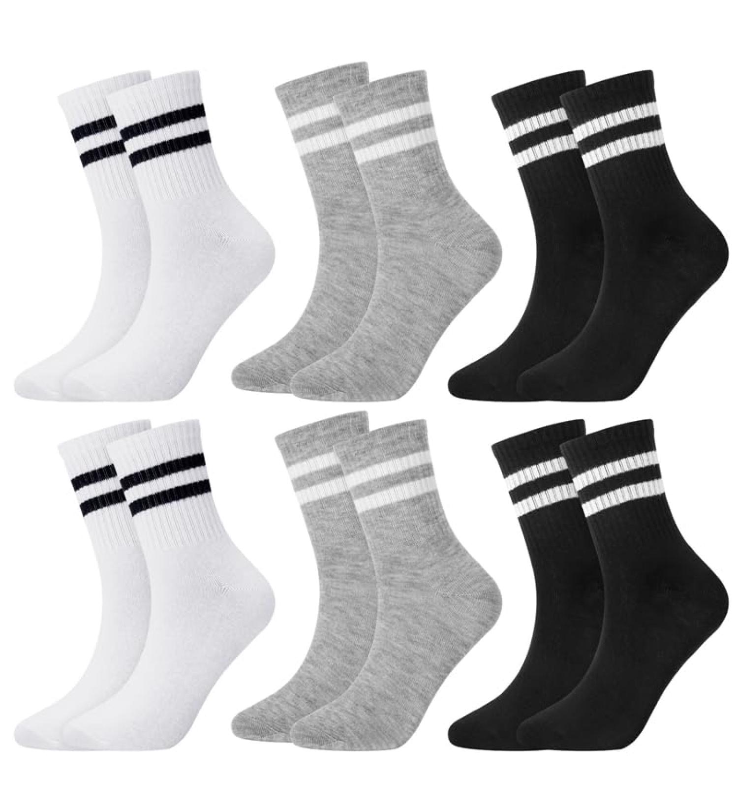 Apricitie 6 Pairs Women's Tennis Socks | Sports & Running Socks for Women 35-38 | Comfortable & Durable Athletic Gear - Buy Online on GoSupps.com