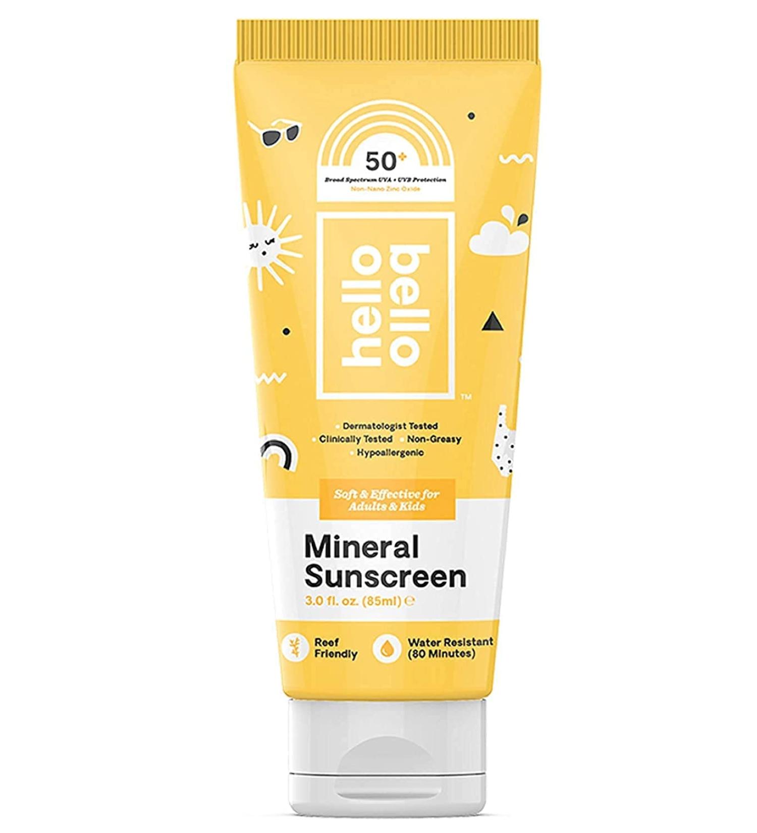 Hello Bello Sunscreen Lotion 3oz - Yellow | SPF 50 | Natural Ingredients - Buy Online on GoSupps.com