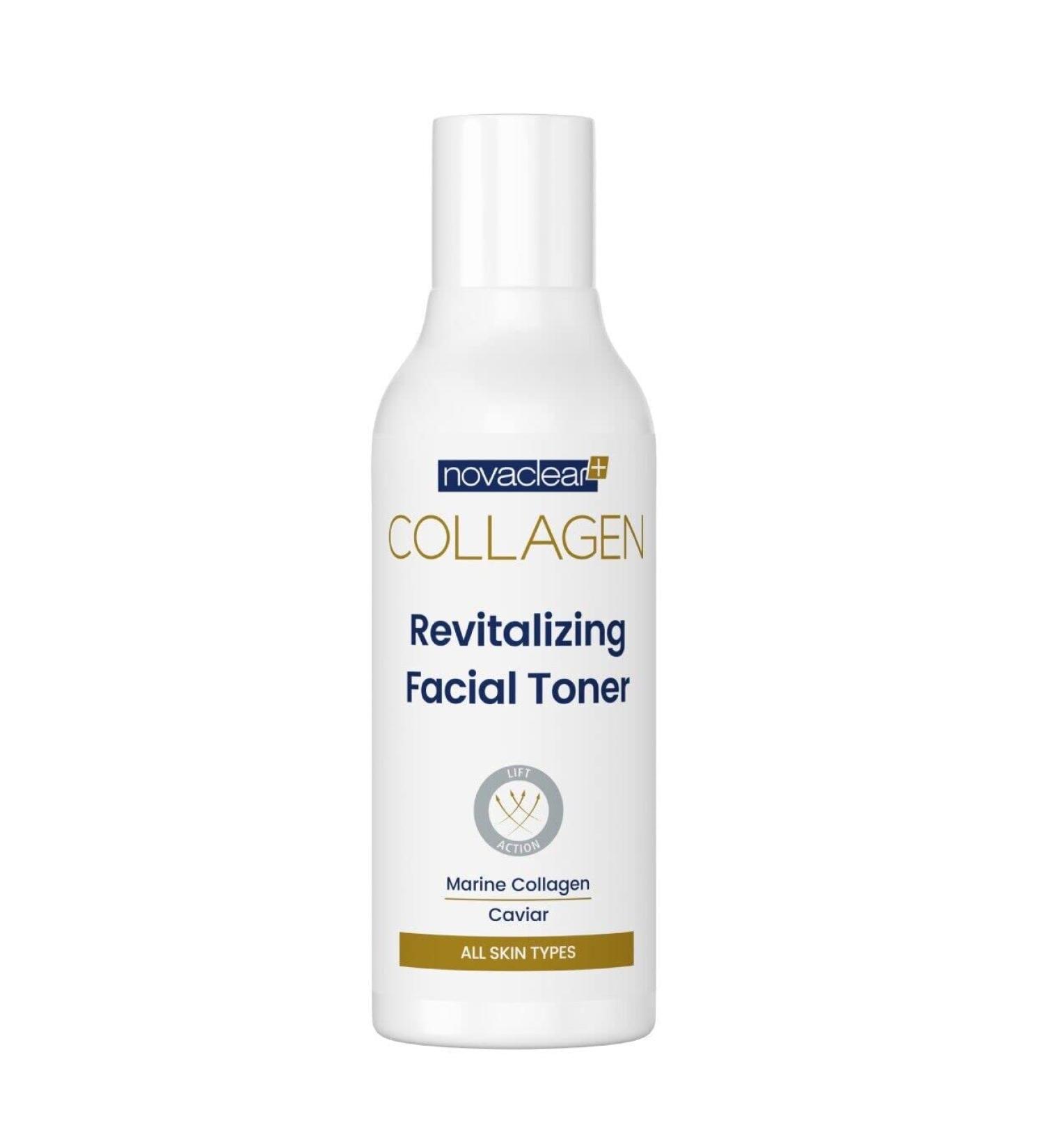 NovaClear Collagen REVITALIZING Facial Toner - Active Gold Marine Collagen and Caviar Infused Toner for Moisturized and Rejuvenated Skin - Buy Online on GoSupps.com