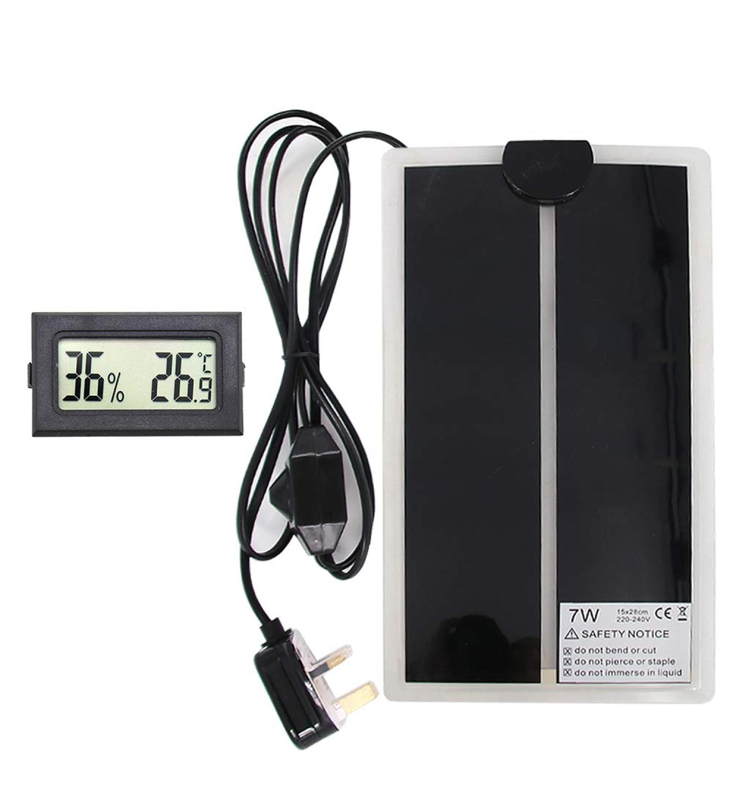 Skystuff Reptile Heat Mat and Digital Thermometer Hygrometer 7W Waterproof Terrarium Heat Mats and Mini Temperature Humidity Meter for Turtle Tortoise Snakes Lizard Gecko Tank Warmer - Buy Online on GoSupps.com