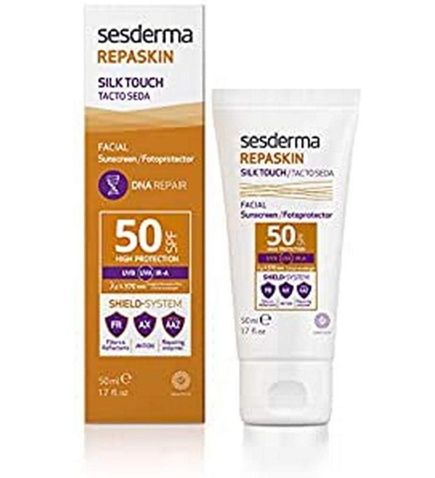 CREMA SOLAR FACIAL SPF50 TACTO SEDA REPASKIN SESDERMA  - Buy Online on GoSupps.com
