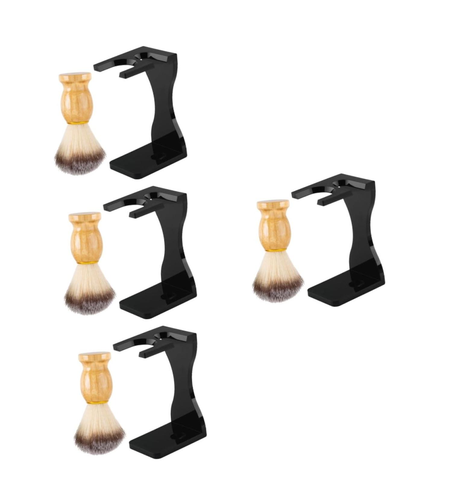 Fomiyes 4 Set Shaving Razor with Brush & Holder | Men's Grooming Kit | Premium Black Suit Accessories for Salon Quality Shaving - Buy Online on GoSupps.com