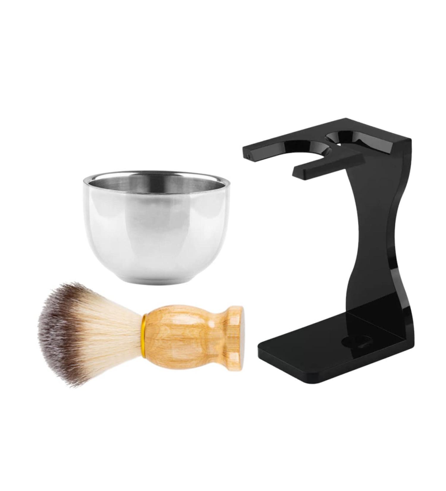 Frcolor Men's Shaving Set - Razor Brush & Soap Kit for Perfect Beard Care | Stainless Steel Grooming Essentials - Buy Online on GoSupps.com