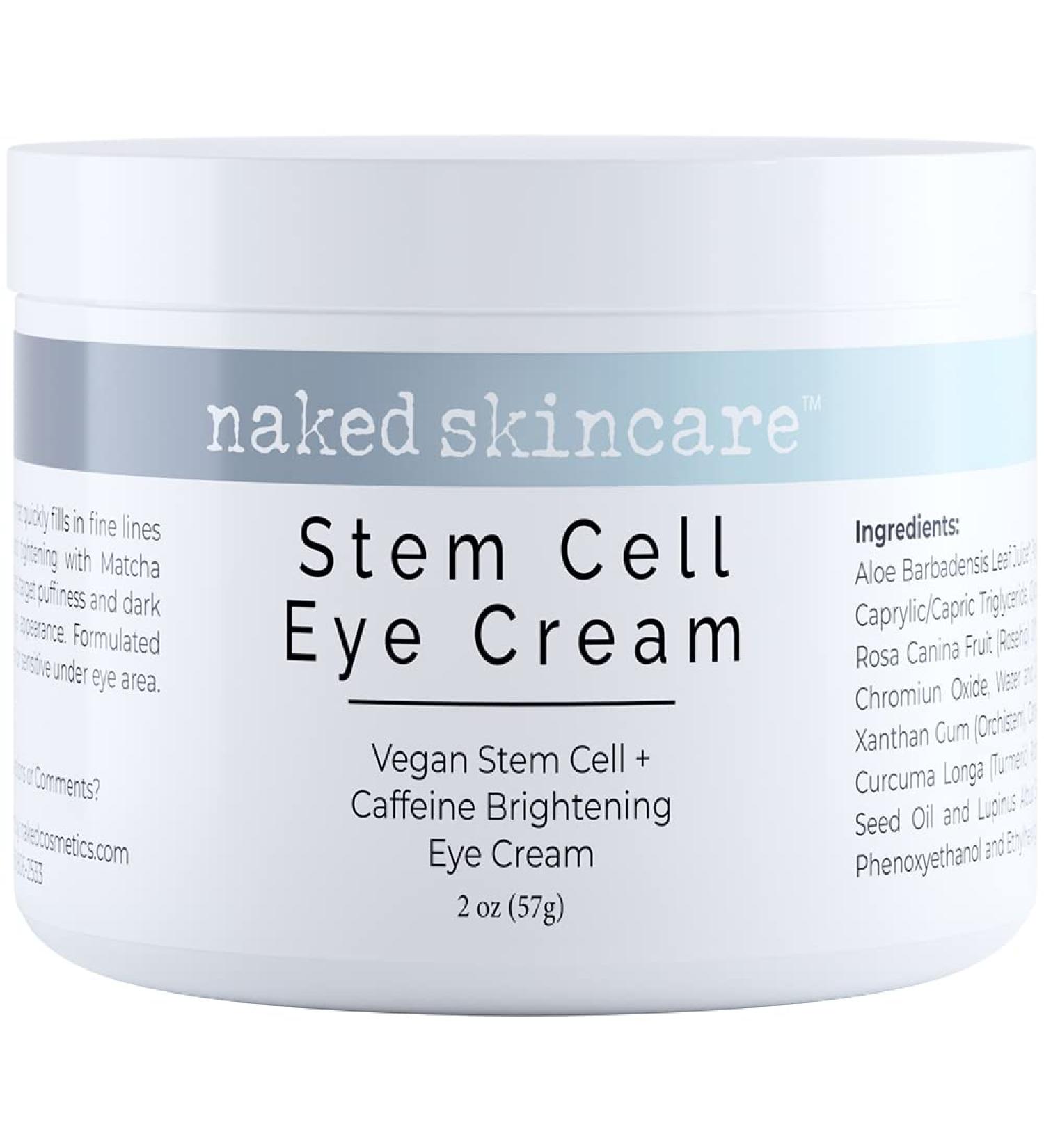 Naked Stem Cell Eye Cream with Vitamin E - Dark Circle & Puffiness Moisturizer - Anti Aging Skin Care for Women - Rosehip & Evening Primrose Oil - 2oz - Buy Online on GoSupps.com