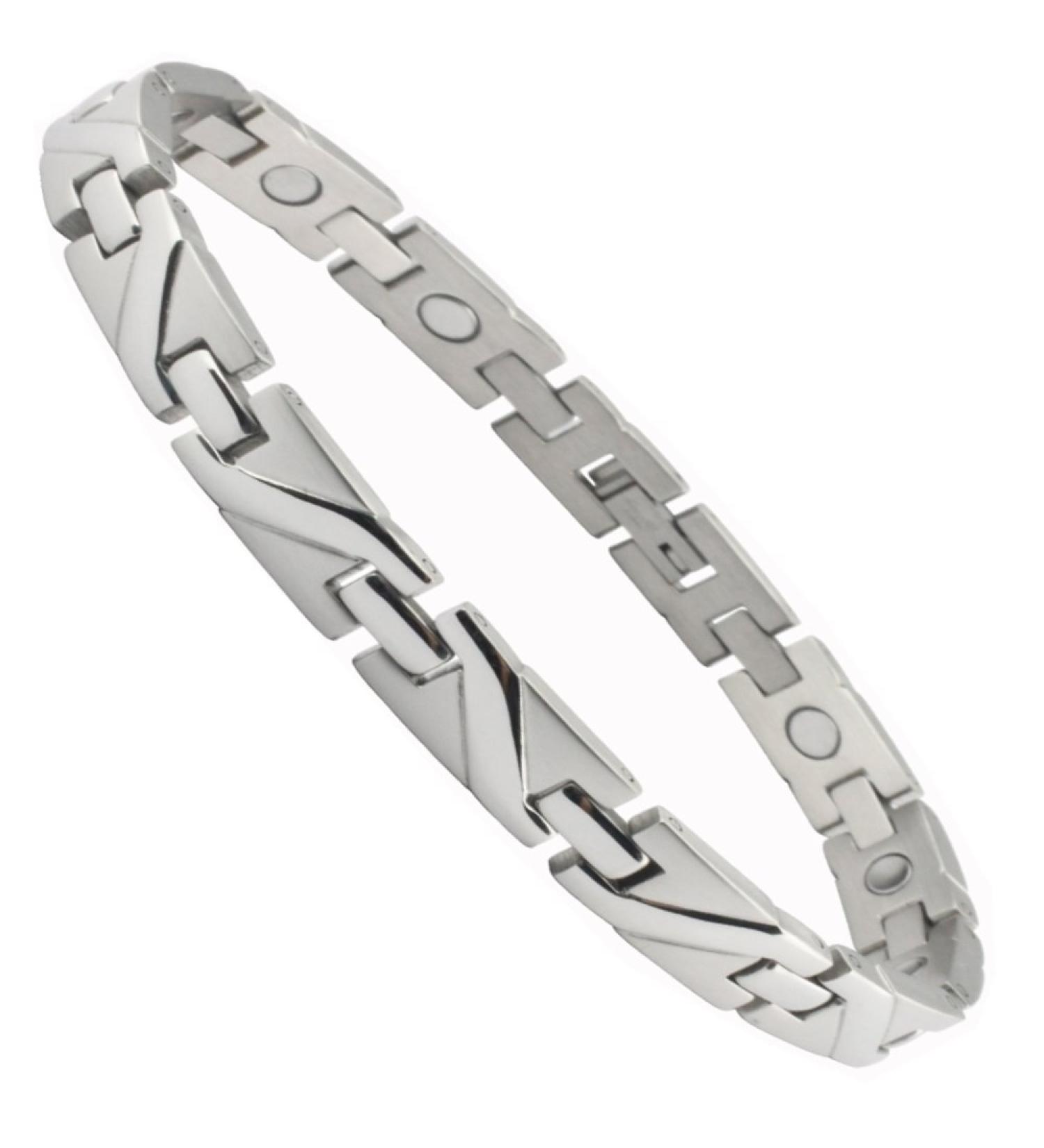 Energetic stainless steel Power Dynamic Energy Magnetic Band Oceanic Welle Uni silver polished energetix-4you 201 B size S-XL 16.5 centimeters