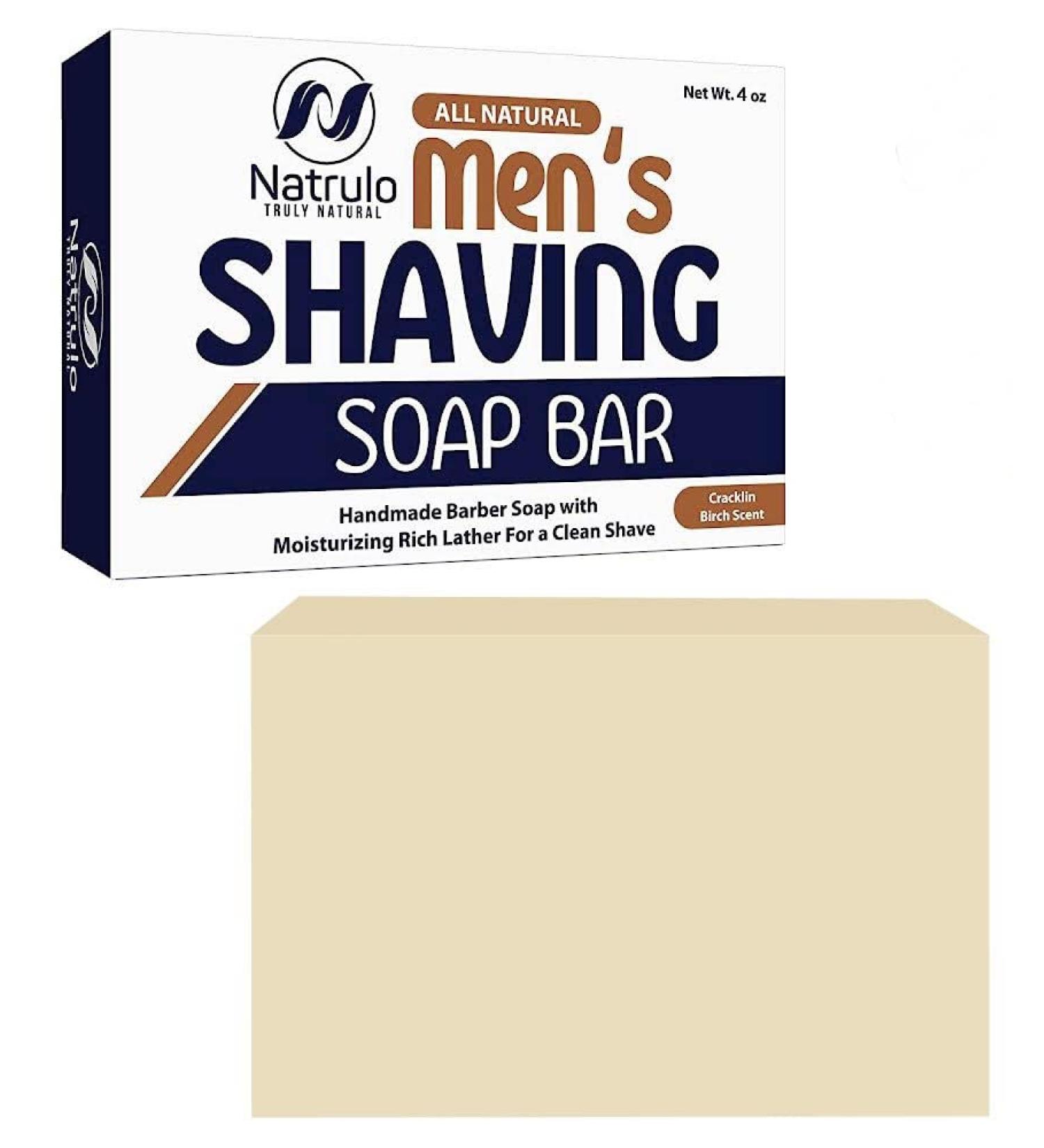 Men's Natural Shaving Soap Bar with Bentonite Clay, Shea Butter, and Colloidal Oats - Gentle Moisturizing Lather for Clean Shave and Redness Reduction - Buy Online on GoSupps.com