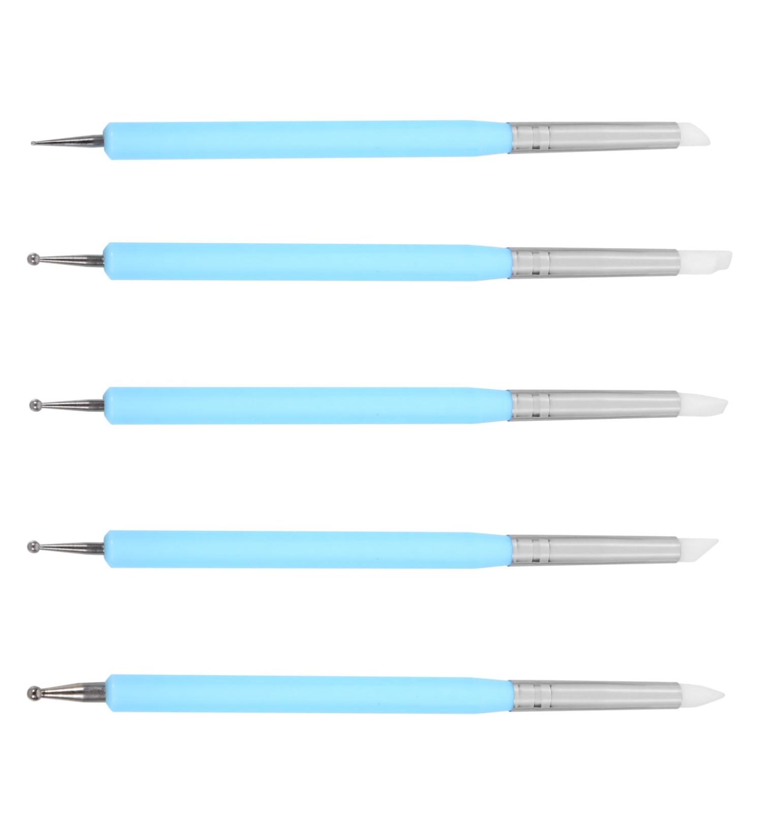 FOMIYES 1 Set Nail Pen Acrylic Painting Line nail dotting pens acrylic for DIY Nail Art Pen polymer clay tools dotting tools nail art nail liner pro tools double head gel silicone 15x1x1cm Blue