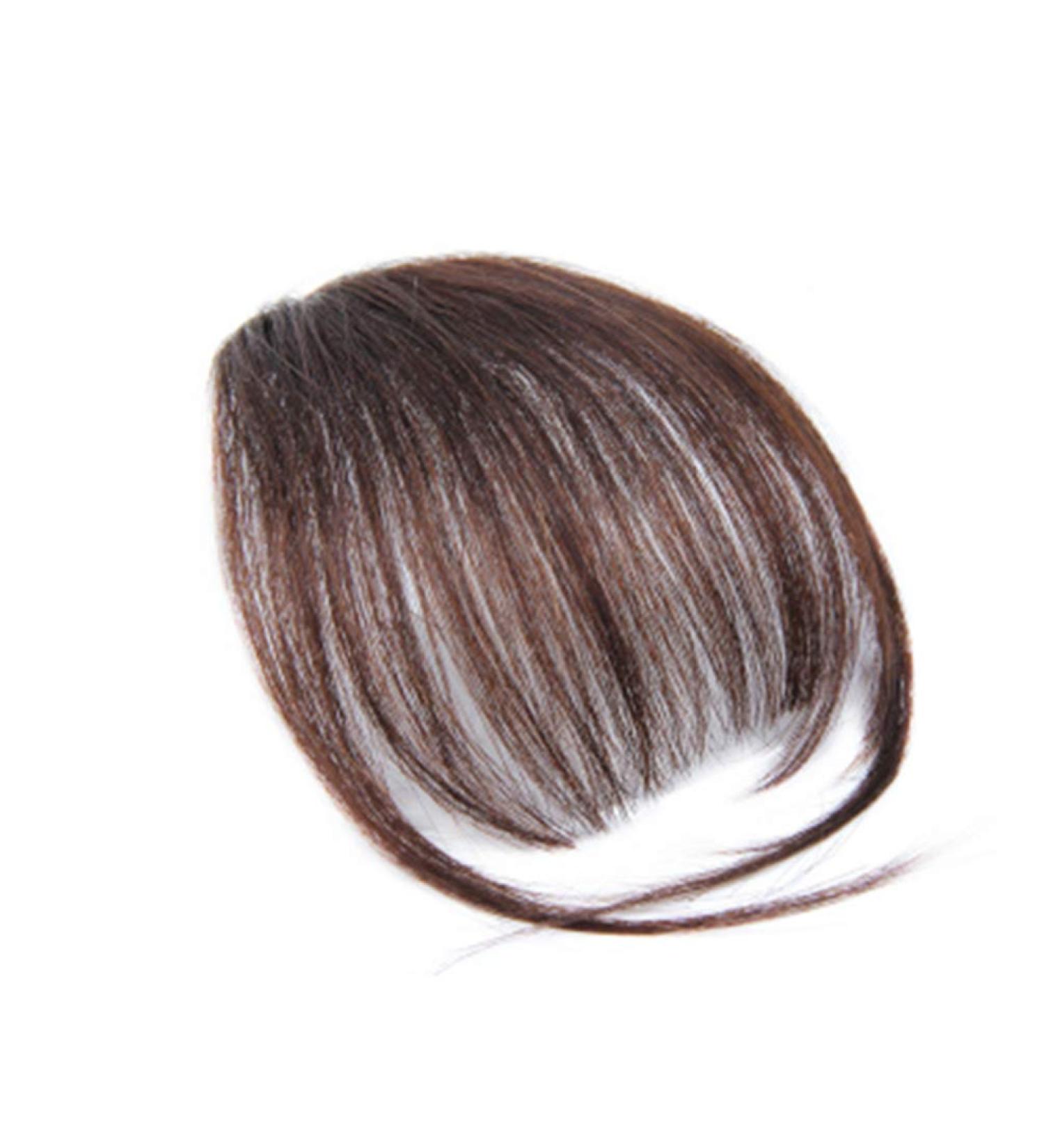 FRCOLOR Clip-in Hair Bangs Extensions - Light Brown Synthetic Fringe Hairpiece - Buy Online on GoSupps.com