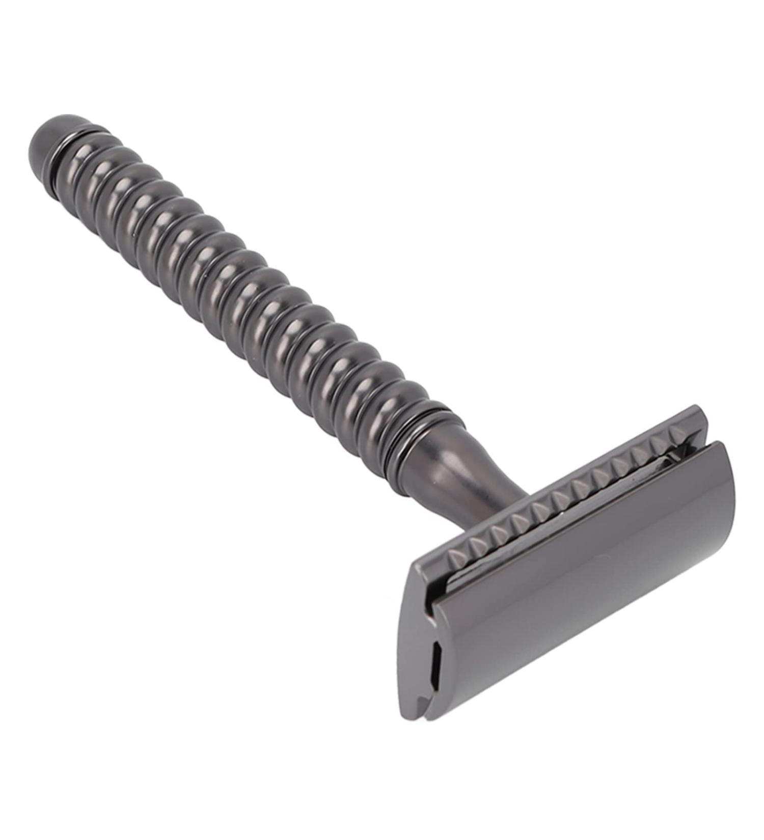 Double Edge Safety Razor for Men - Comfortable Manual Shaver with Anti-Slip Handle (Black) - International Shipping Available - Buy Online on GoSupps.com