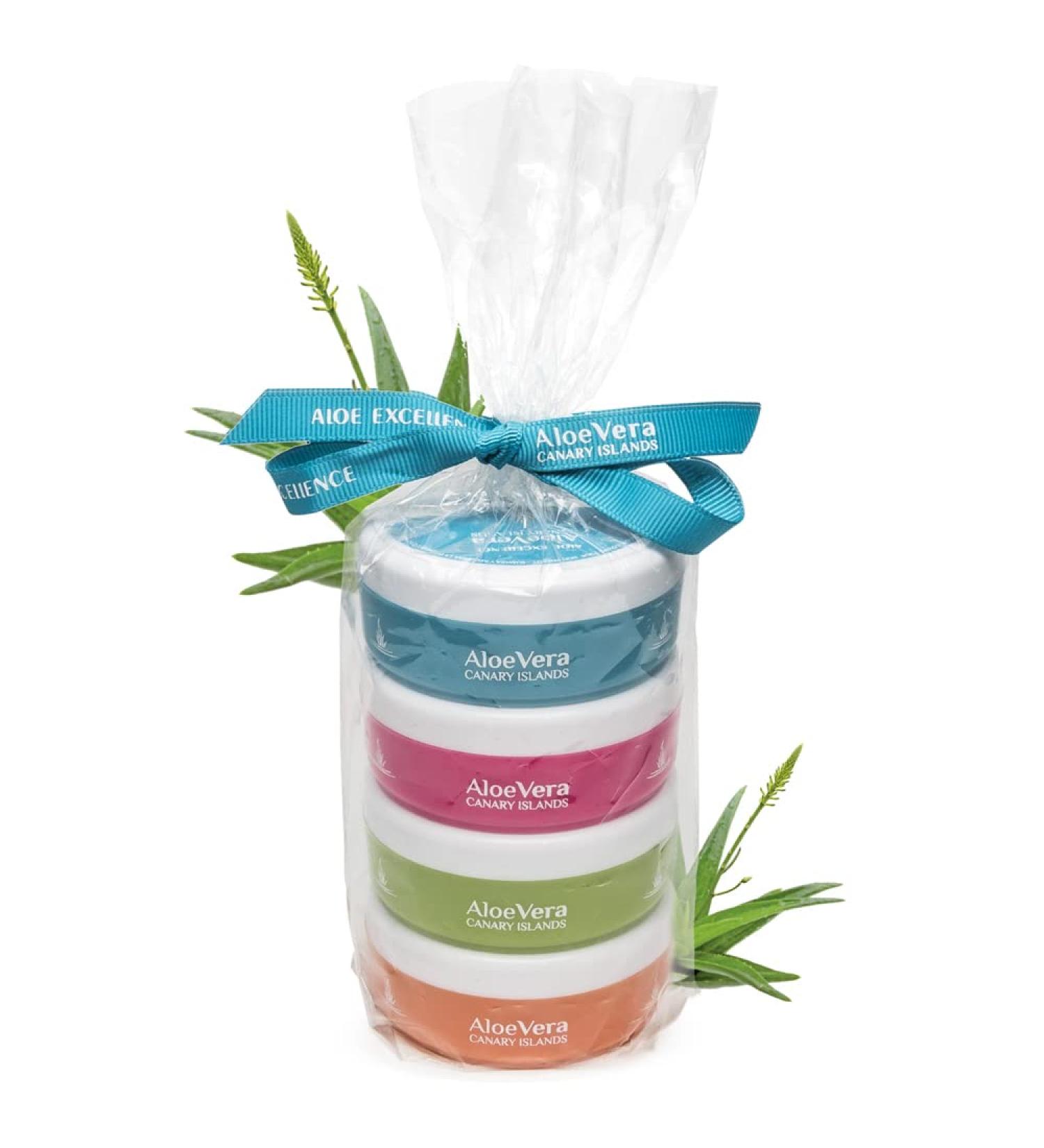 Aloe Excellence Pack - 100% Natural Aloe Vera Creams for Body & Face | Nutrient-Rich Repairing Revitalizing | 4 Pieces 50 ml | Made in the Canary Islands - Buy Online on GoSupps.com