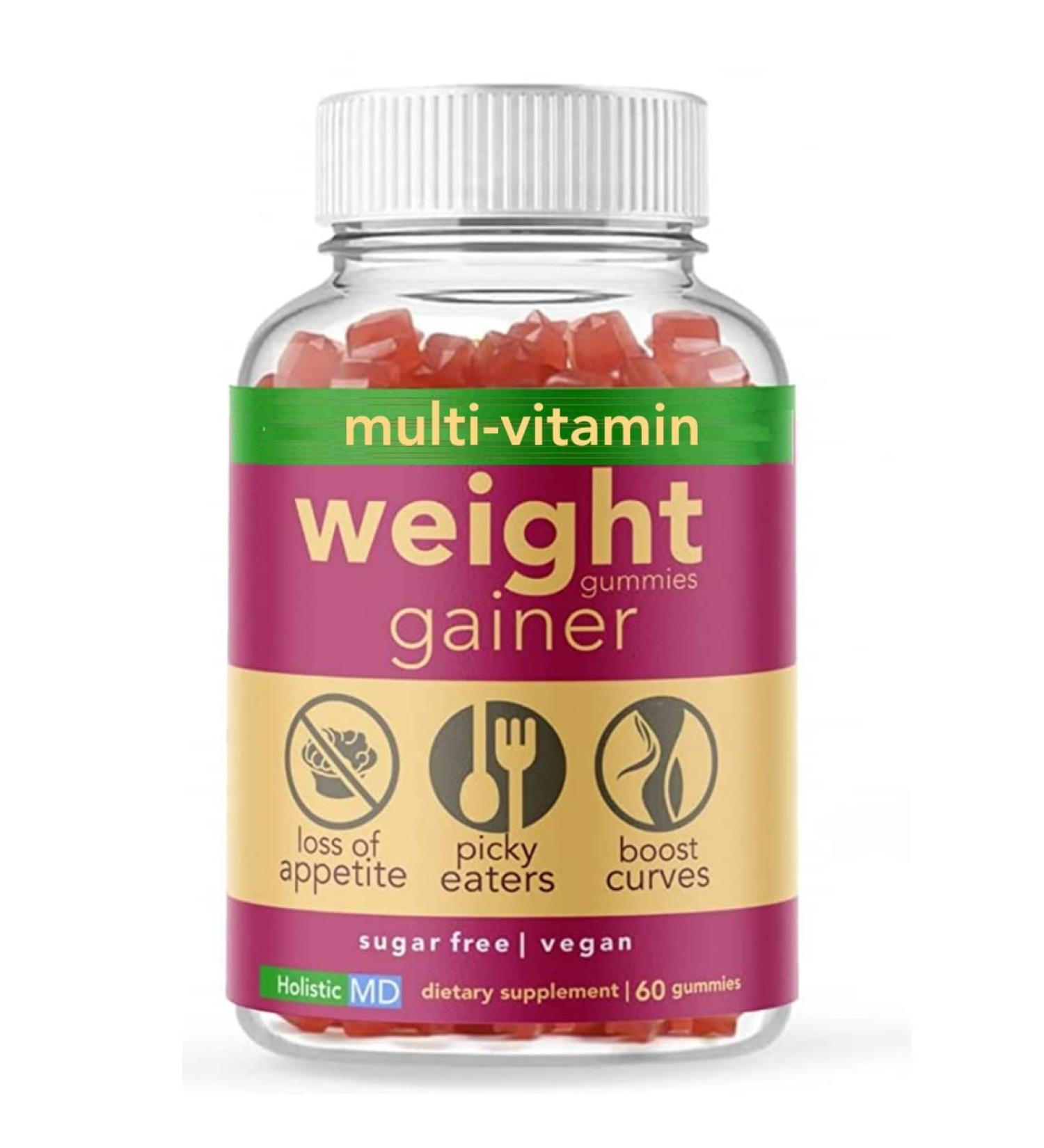 Holistic MD Gainer Gummies for Women Men Elderly and Kids | Clinically Studied Ingredients | 10 in 1 with L-Lysine Gentian Root Vitamin B | Non-GMO Sugar Free Vegan | 60 Count - Buy Online on GoSupps.com