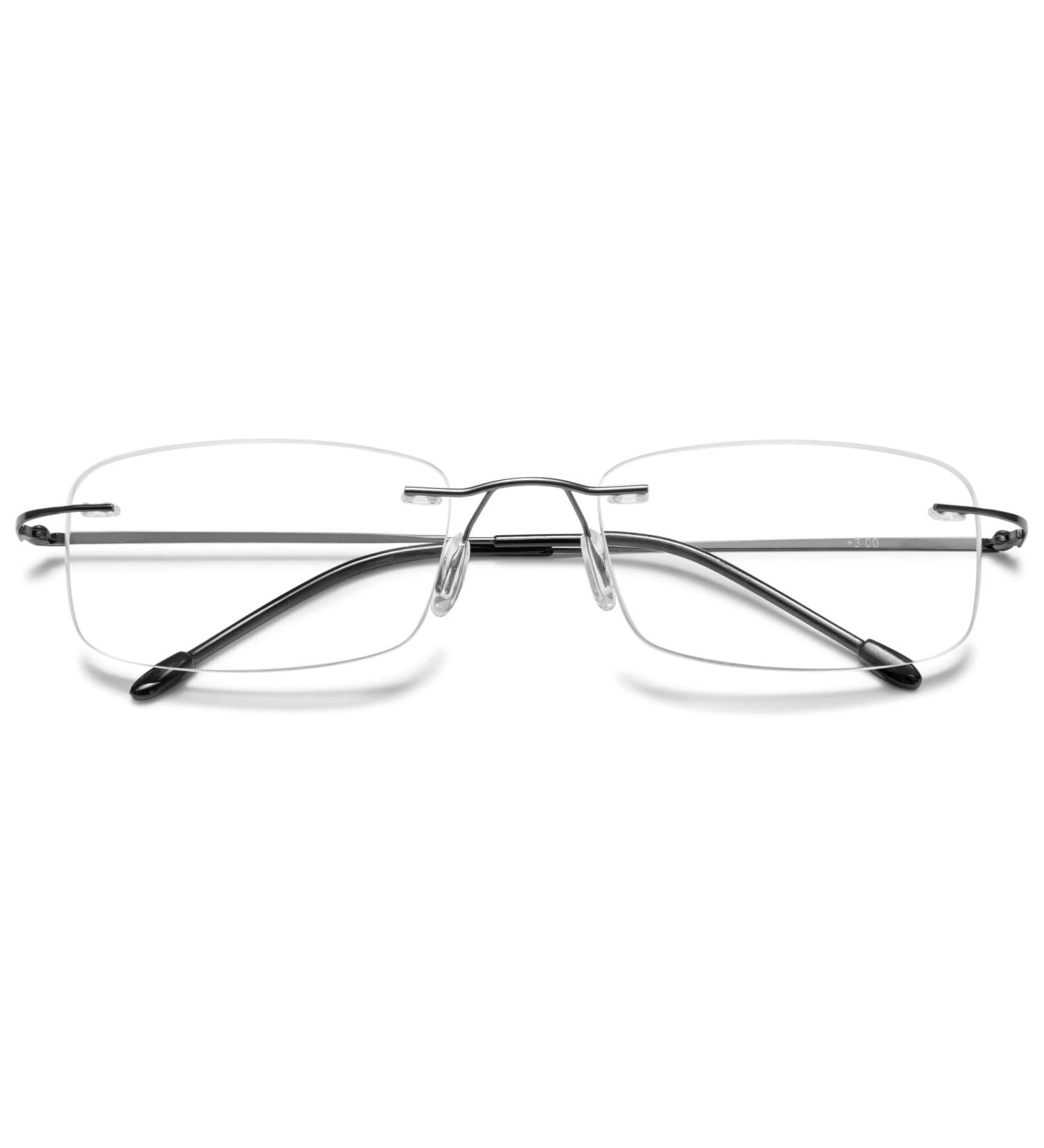 Vevesmundo Frameless Reading Glasses - Randlos Blue Light Filter Modern Titan Aid - Flexible 1.5x (Gray 1 Piece) - Buy Online on GoSupps.com