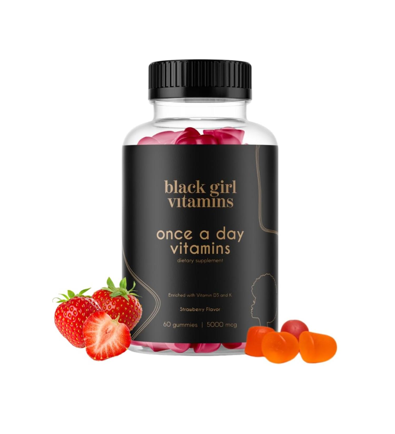 Black Girl Vitamins Once a Day - Womens Multivitamin Gummy - Vitamin A B C E and Zinc. Multivitamin for Women Immune Support. Vegan Gluten-Free. Made in The USA (30 Day Supply Strawberry) 60 Count (Pack of 1) - Buy Online on GoSupps.com