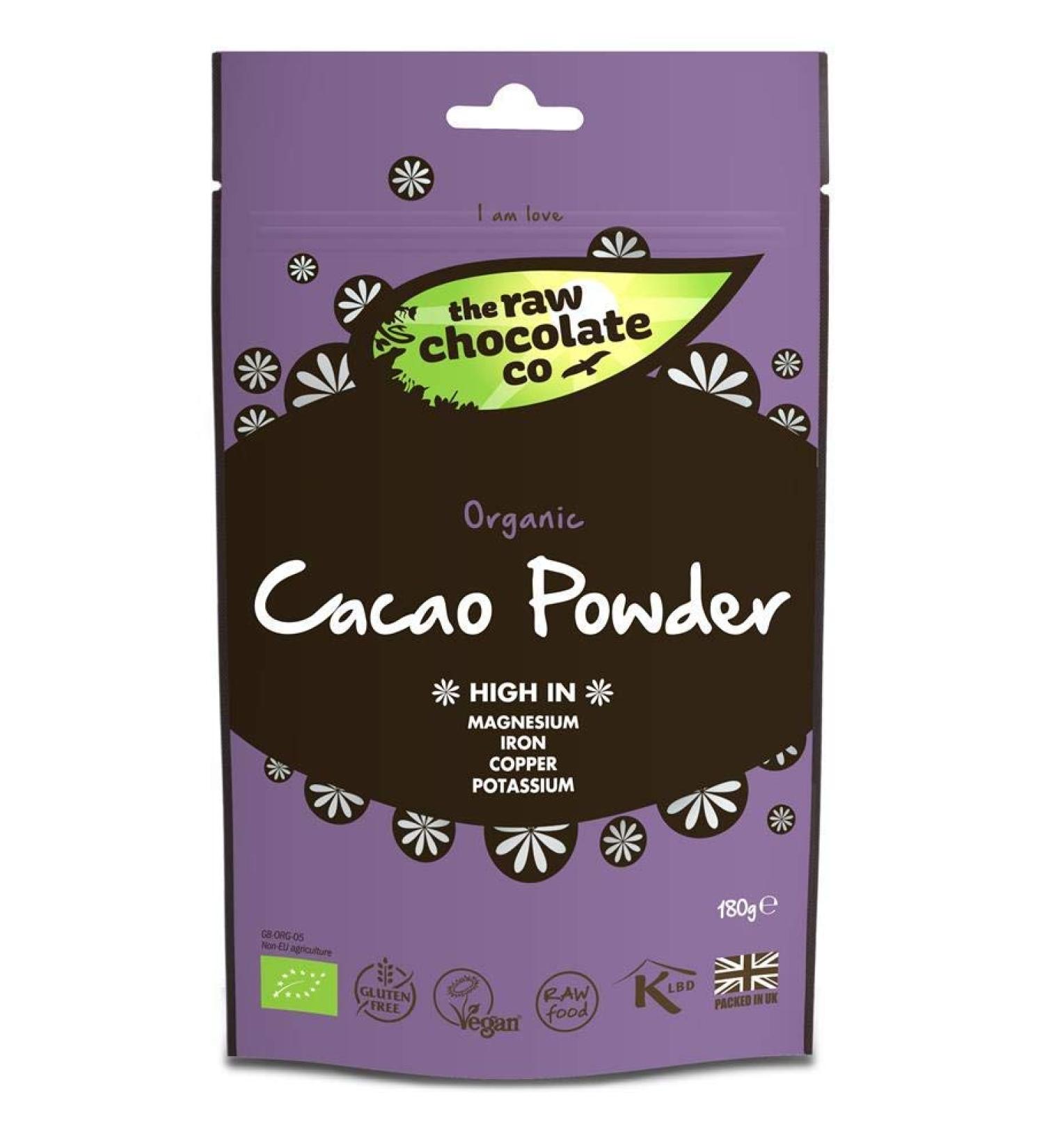 The Raw Chocolate Organic Raw Cacao Powder 180g 180 g (Pack of 1)