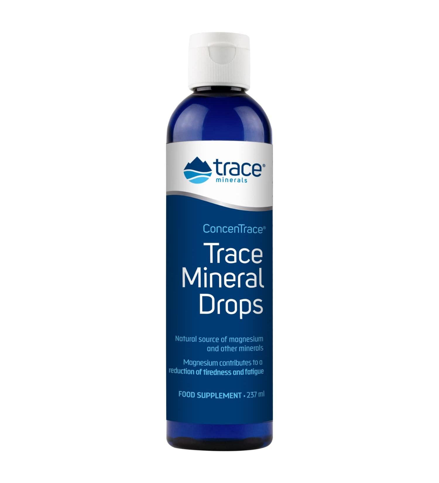 Trace Minerals Concentrae Drops | 72+ Ionic Minerals Magnesium Potassium | Low Sodium | Energy Electrolytes Hydration (237 ml) - Buy Online on GoSupps.com