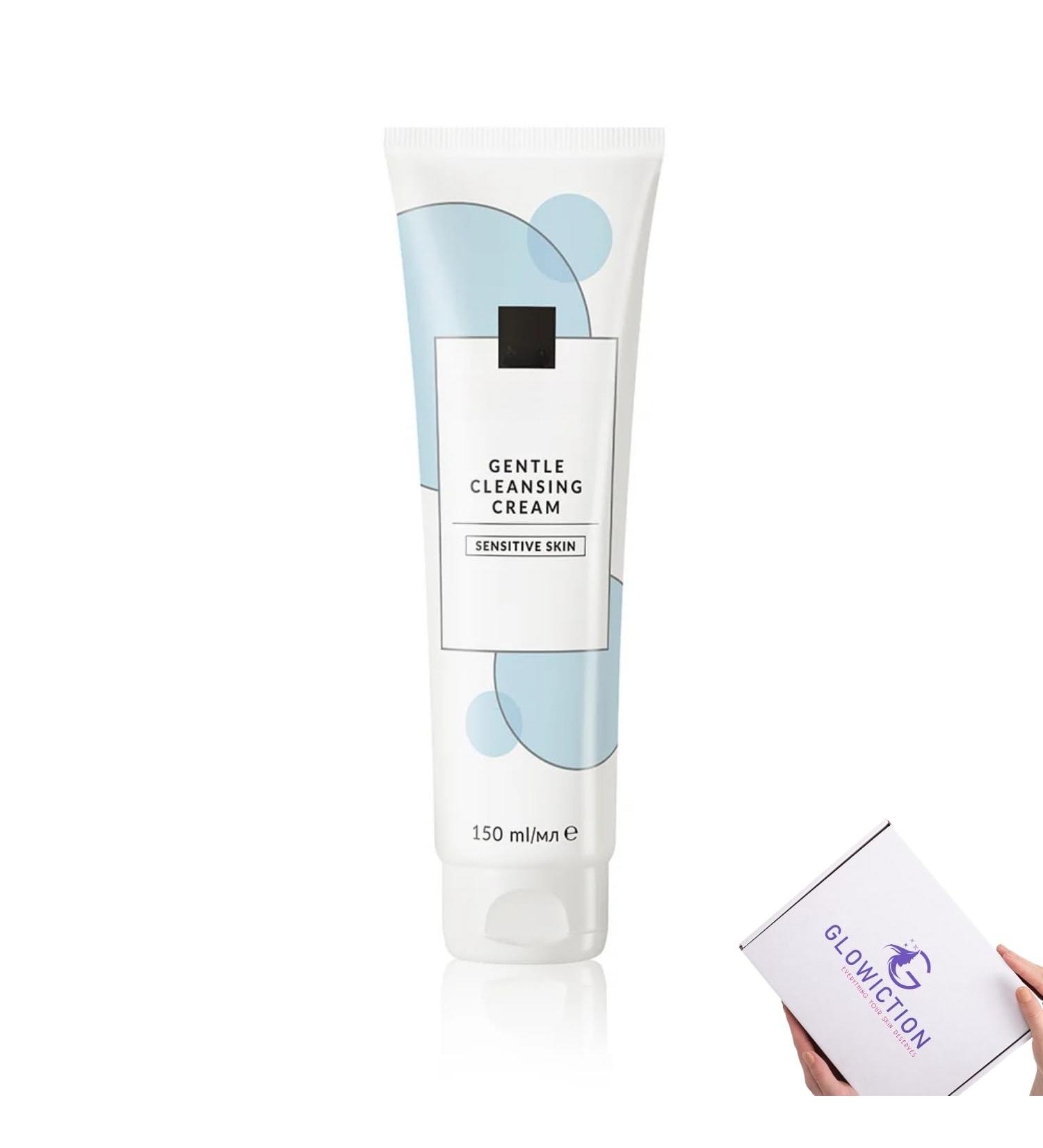 GLOWICTION GENTLE Cream Anew Cleanser for Sensitive Skin | Fragrance-Free Facial Wash with Colloidal Oatmeal | Soothing Daily Makeup Remover | Non-Irritating & Calming - 150m