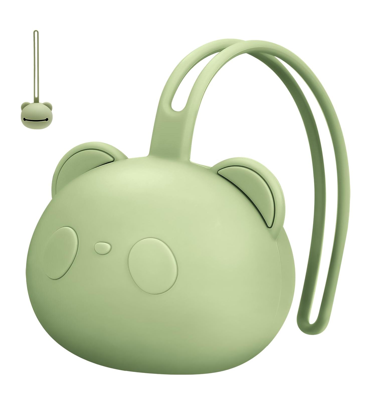 Airfish BPA-Free Silicone Pacifier Box | Baby Bear Travel Storage Holder for Girls - Perfect Pacifier Organizer in Young Green - Buy Online on GoSupps.com