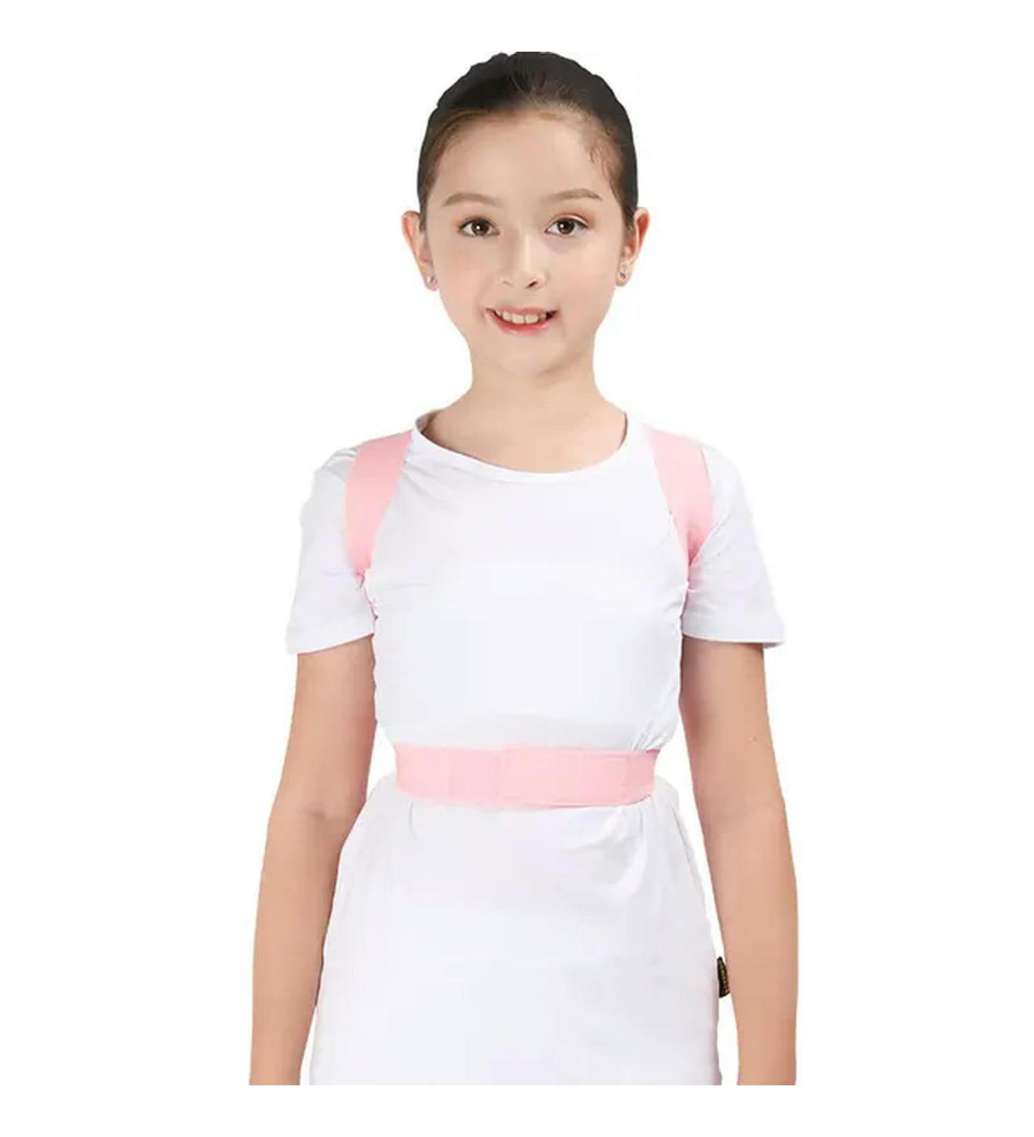 Adjustable Posture Corrector Back Support Girls Shoulder Belt Rectify Straighten Pink M - Buy Online on GoSupps.com