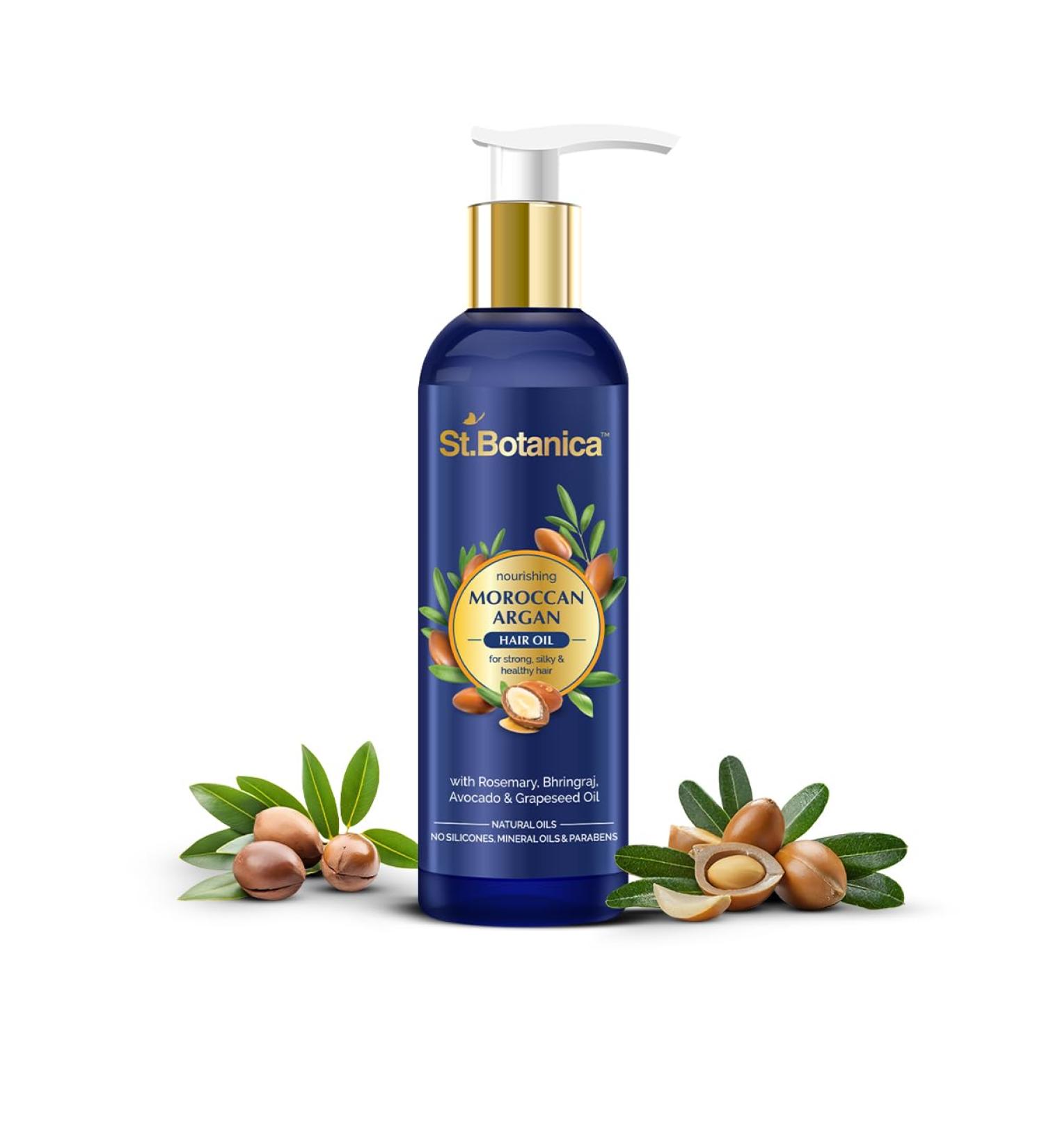 StBotanica Moroccan Argan Hair Oil - Pure Argan Jojoba & Essential Oils | 200ml | International Shipping - Buy Online on GoSupps.com