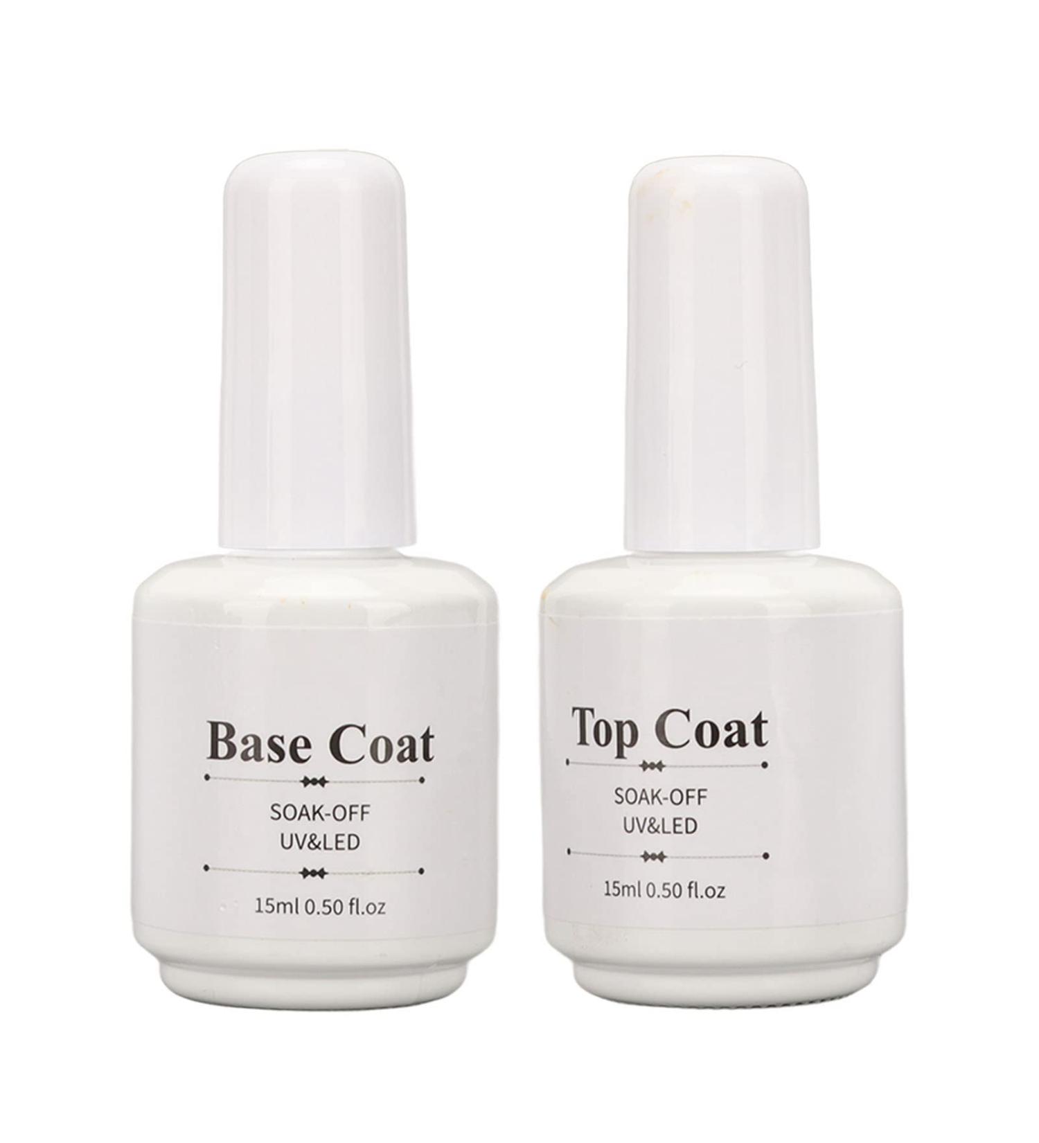 Nail Base Top Coat Set Soak Off LED Nail Lamp Gel Base Top Coat Super Bright Wear Resistant Safe UV Gel Polish Nail Art Set for Nail Salon DIY Home - Buy Online on GoSupps.com