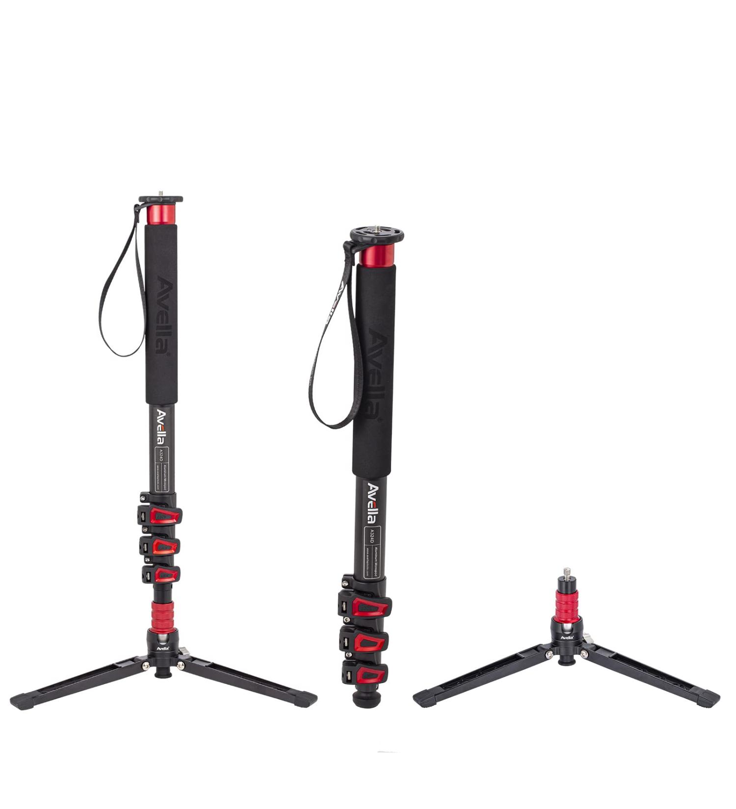Avella A324D Aluminum 67 Inch Camera Monopod - Professional Telescopic Video Monopod with Tripod Base for DSLR Cameras - Buy Online on GoSupps.com