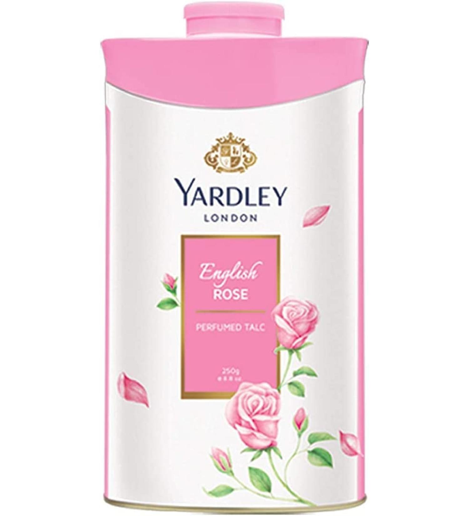 Yardley London English Rose 250g Fine Silky Talcum Powder with Fresh Floral Fragrance - Buy Online on GoSupps.com