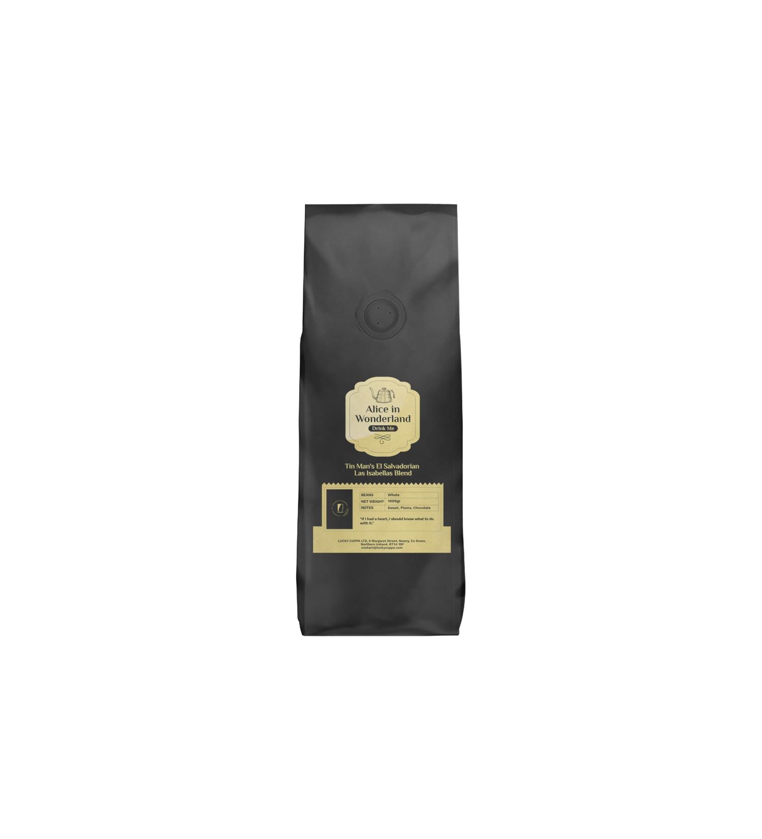 Lucky Cuppa's "Drink Me Potion" Tin Man's El Salvadorian Las Isabellas Coffee Blend - Light Roast Specialty Coffee - El Salvador Coffee - Alice in Wonderland Gifts for Men - 1kg - Buy Online on GoSupps.com