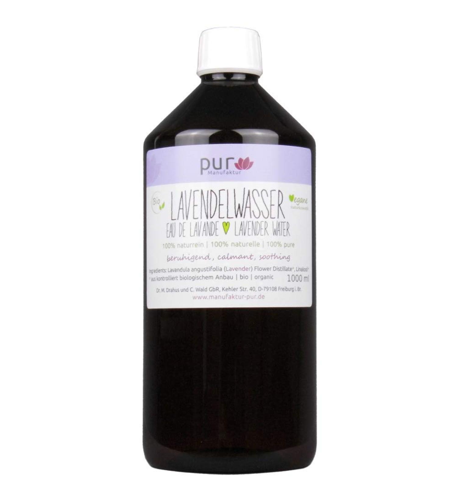 Manufaktur Pur 1000 ml Lavender Water Organic Nature 100 pure organic lavender water