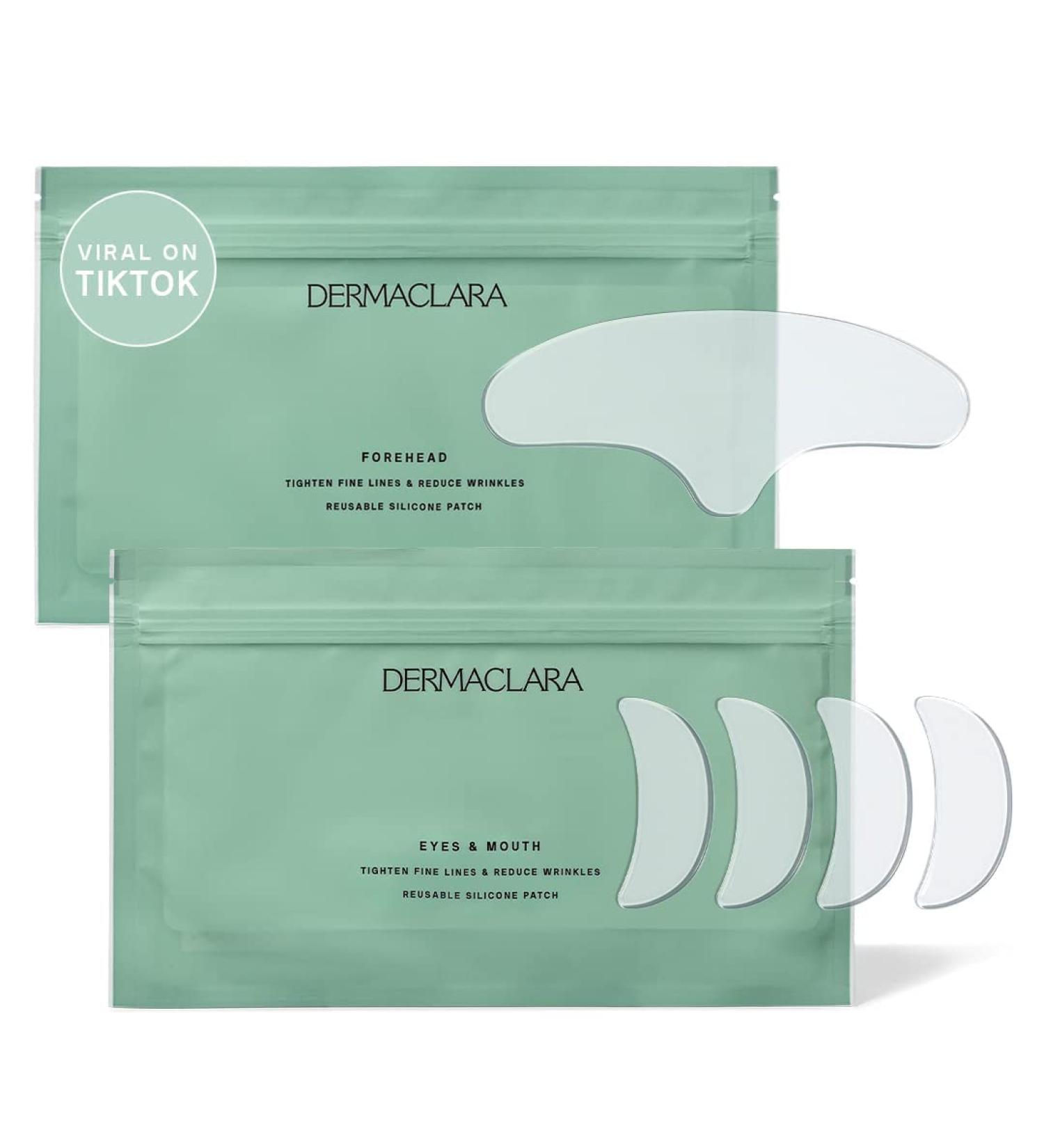 Dermaclara Silicone Face Patches for Wrinkles & Fine Lines | Anti-Wrinkle Treatment - Pregnancy Safe Skincare | Reusable Under Eye, Forehead & Face Wrinkle Patches - Buy Online on GoSupps.com