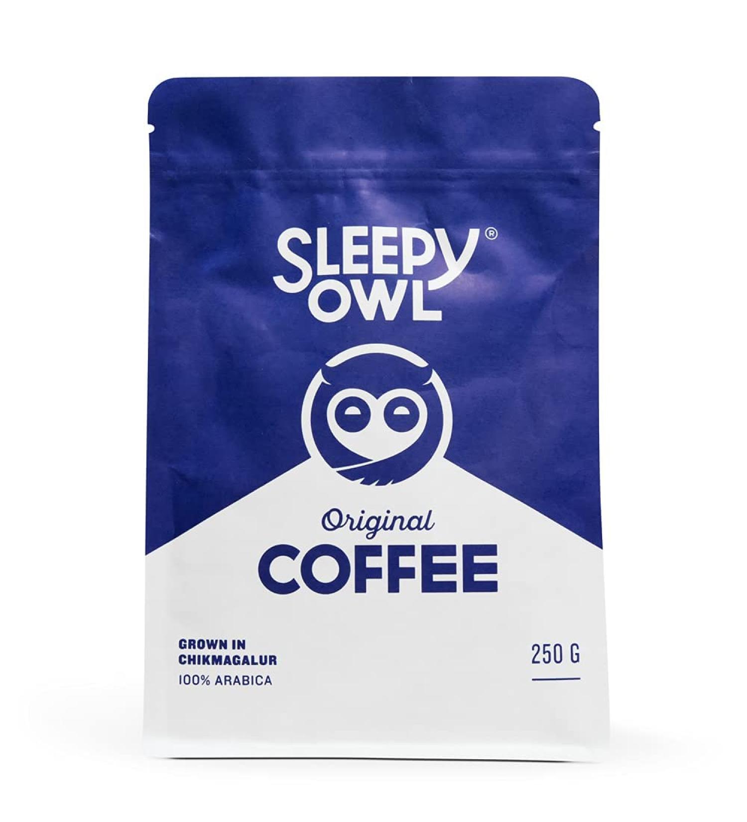 Slee'py Owl Original Ground Coffee | Fine Grind Coffee | Moka Pot Home Espresso | Medium Roast | 100% Arabica | Freshly Roasted & Ground | 250g | Directly Sourced From Chikmagalur - Buy Online on GoSupps.com