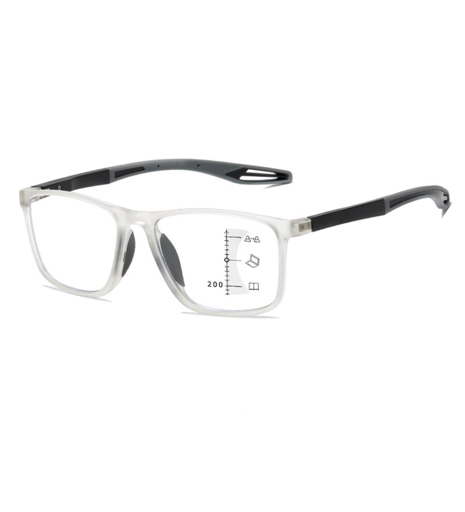 Progressive Multifocus Reading Glasses for Men Women Flexible Sports Glasses Anti blue Light Computer Readers(Couleur:Clear Grandeur:1.0x) - Buy Online on GoSupps.com