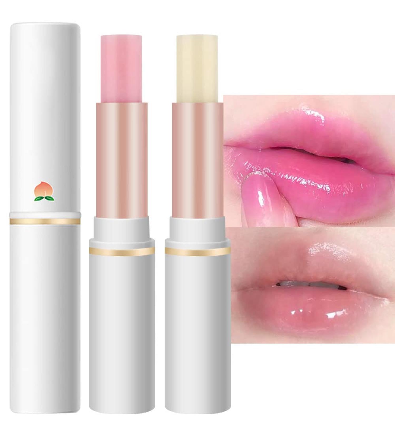 Peaches Color Changing Lipstick & Lip Balm Set | Long-Lasting Lip Stain & Moisturizing Lipstick for Women - 2 Pcs - Buy Online on GoSupps.com