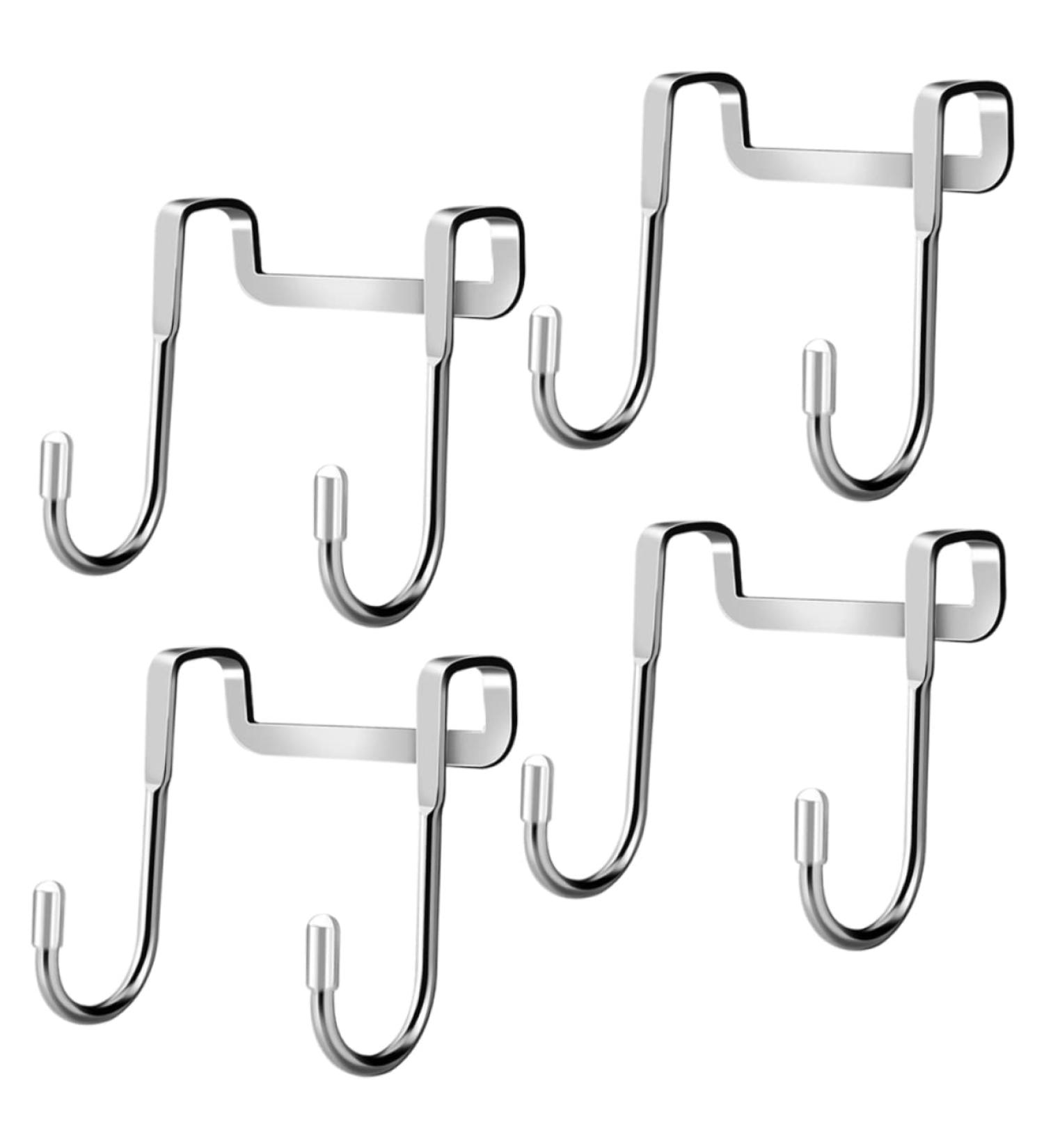 Alipis 4pcs Double Hook Door Hook Glass Shower Door Towel Holder for Kitchen Cabinet Bathroom Supply Jacket - Buy Online on GoSupps.com