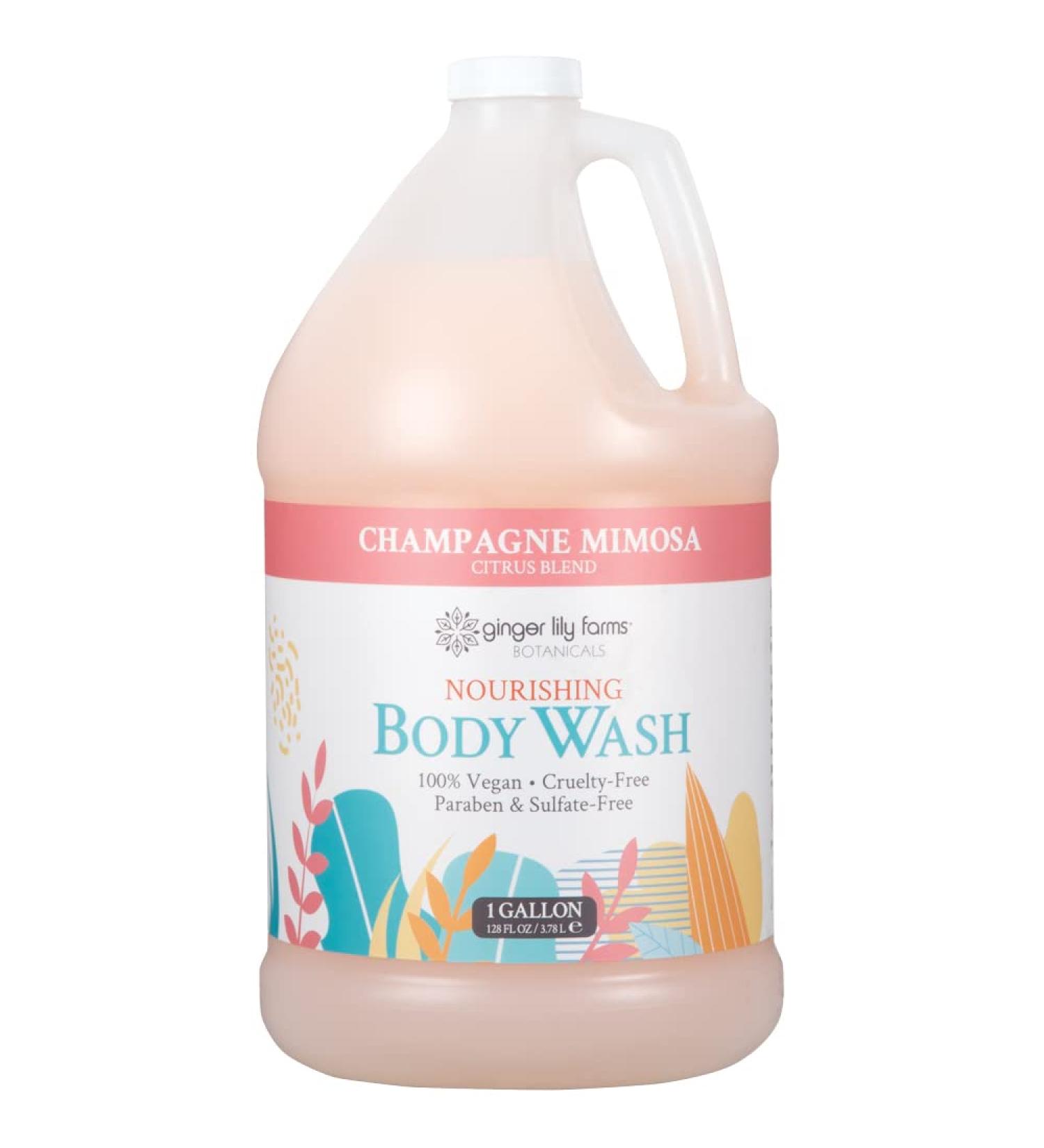 Ginger Lily Farms Botanicals Nourishing Body Wash, Champagne Mimosa, 1 Gallon Refill - Citrus Blend Scent, Vegan & Cruelty-Free - 128 Fl Oz - Buy Online on GoSupps.com