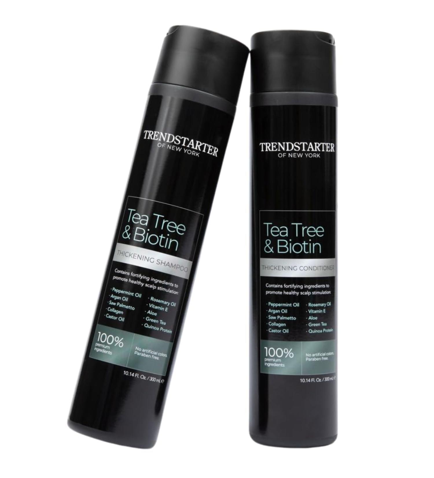 Buy TRENDSTARTER Tea Tree & Biotin Thickening Shampoo & Conditioner Set - DHT Blocker Argan Oil Aloe & More - 10.14 Fl. Oz Each | International Shipping - Buy Online on GoSupps.com