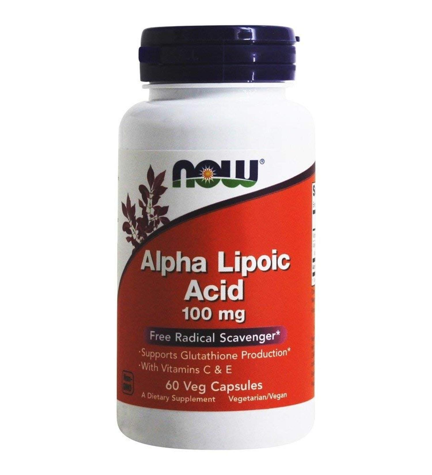 Now Foods Alpha Lipoic Acid 100mg - 60 Vcaps | Premium Antioxidant Supplement for Optimal Health | International Shipping Available - Buy Online on GoSupps.com