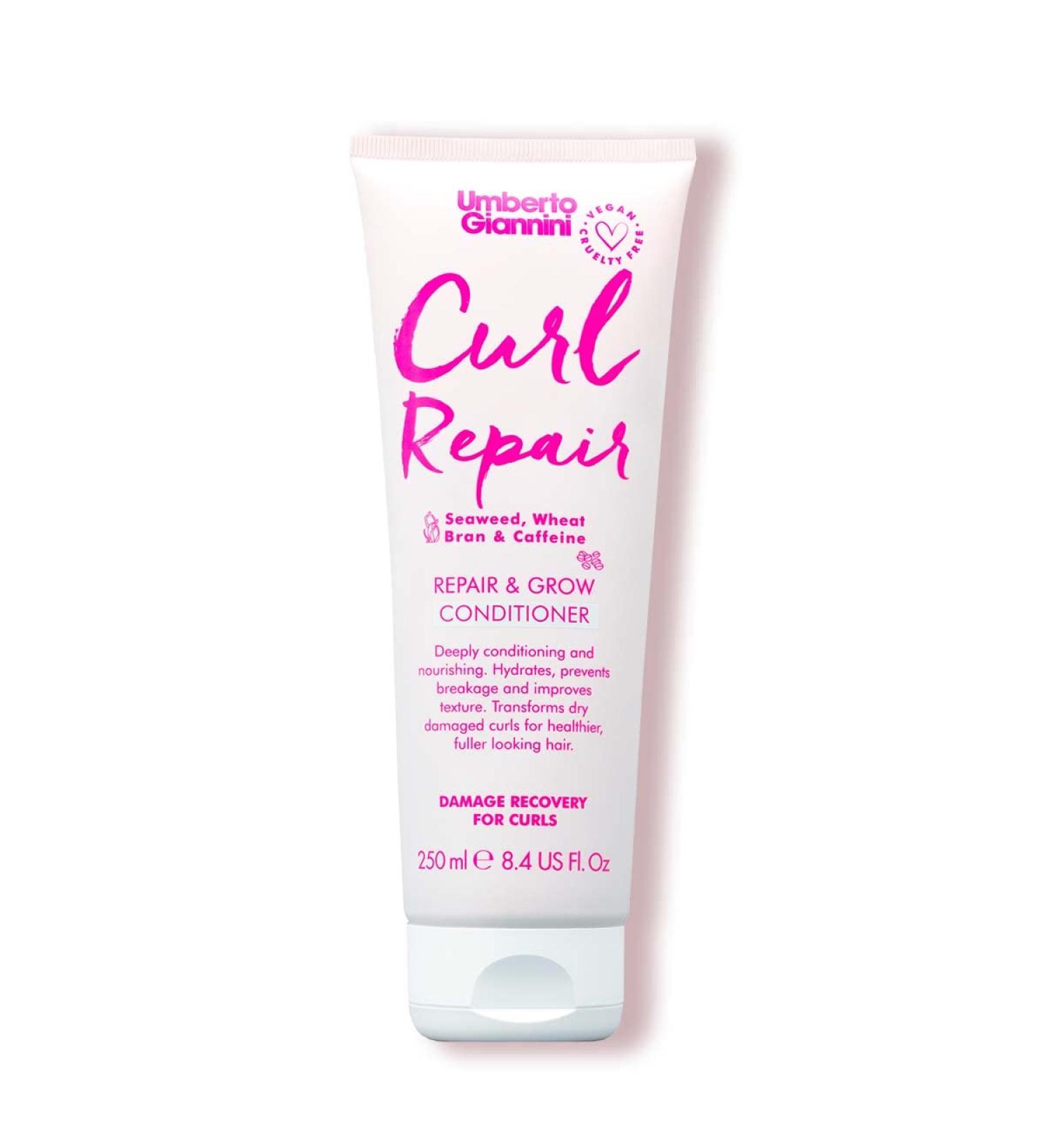 Umberto Giannini Curl Repair Conditioner - Vegan Cruelty-Free & Nourishing Formula with Seaweed & Wheat Bran - 250ml - Buy Online on GoSupps.com