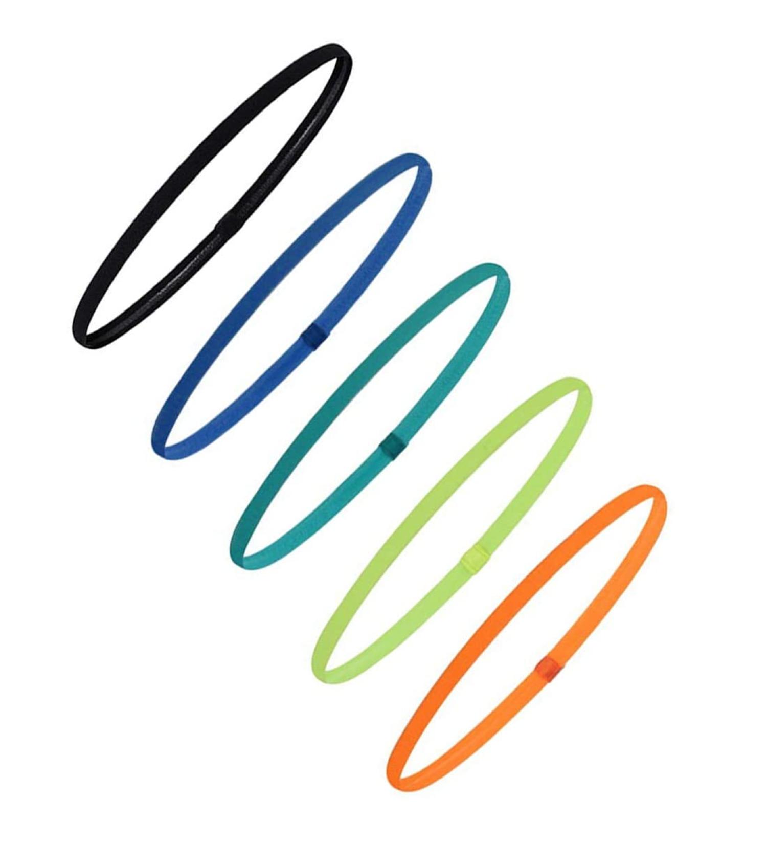 SIOPPKIK 5 PCS Sports Headband Set | Thin Elastic Non-Slip Hairbands for Women & Men | 5 Colors - Perfect for Workouts & Fashion - Buy Online on GoSupps.com