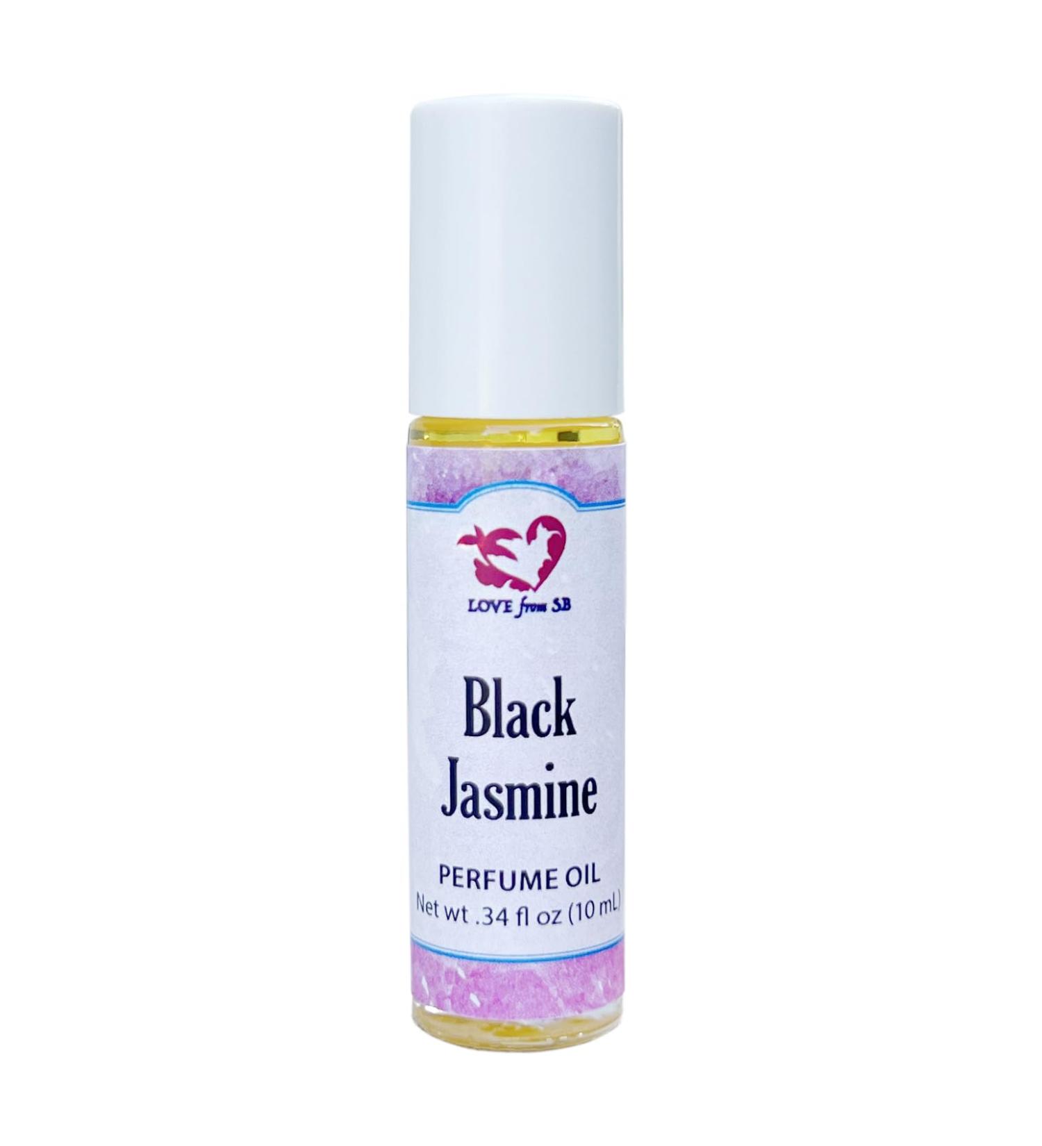 Black Jasmine Perfume Oil | .03 oz/10 ml Roll On Bottle with Organic Jojoba Oil | Made in Santa Barbara California (Black Jasmine)