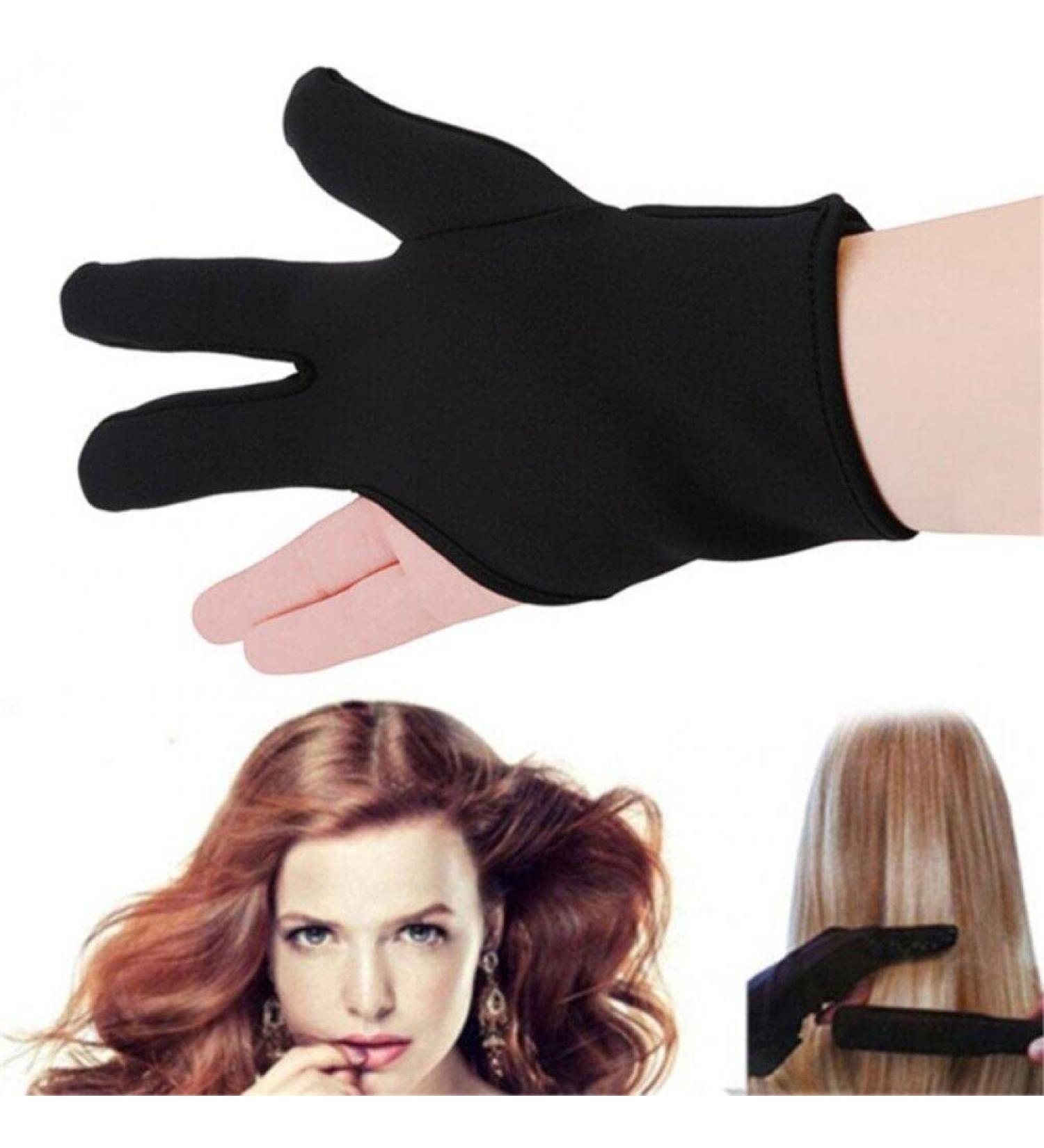 Heat Resistant Gloves for Hair Styling Professional Heat Resistant Protection Gloves for Hair Styling Curling Wand Flat Iron Unisex Anti-hot Insulation Three Finger Glove (black) - Buy Online on GoSupps.com