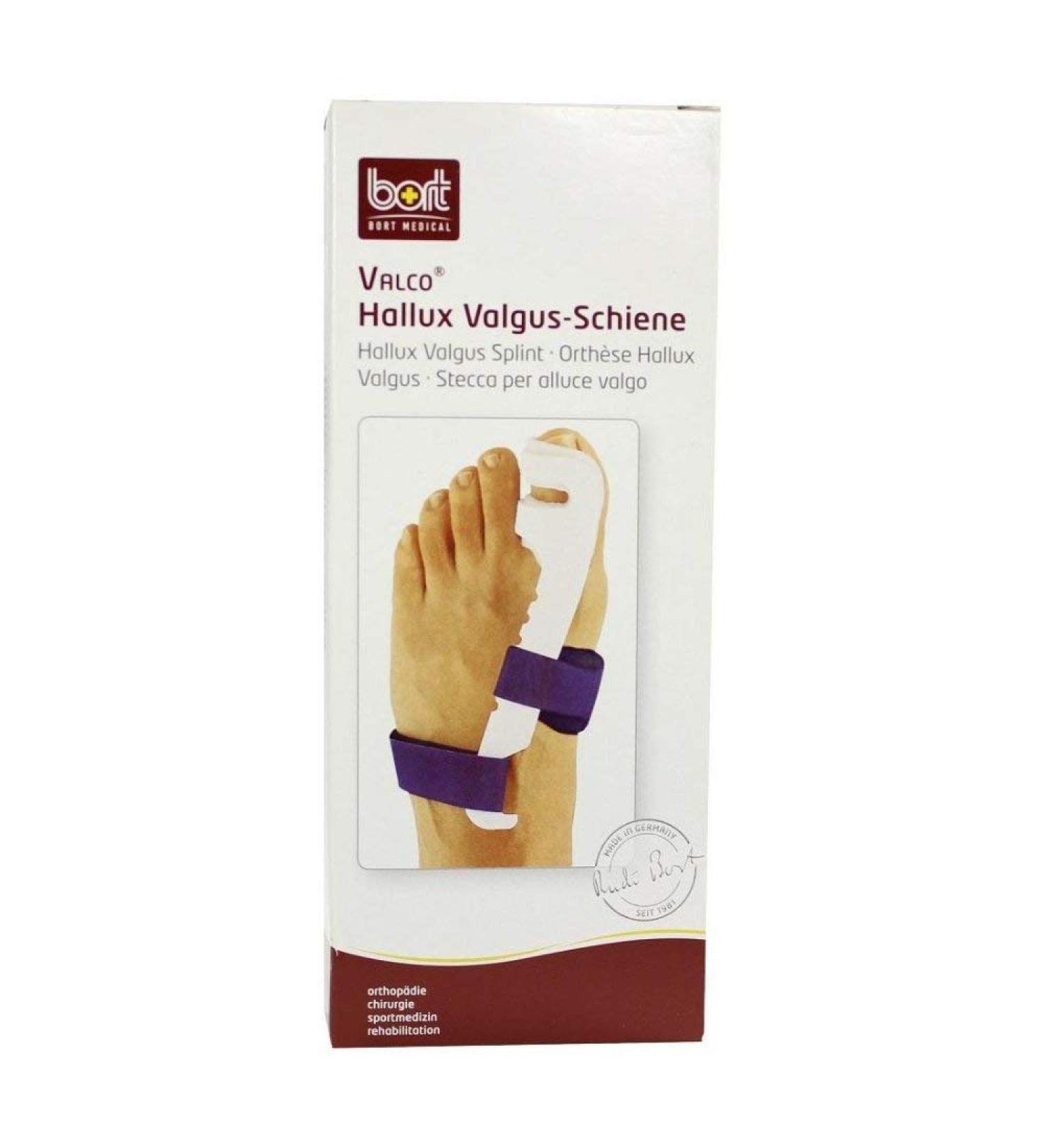 Bort 930010 Small Left Valco Hallux Valgus-Schiene Orthesis for the physiological correction of the large toe basic joint 1 piece left small white