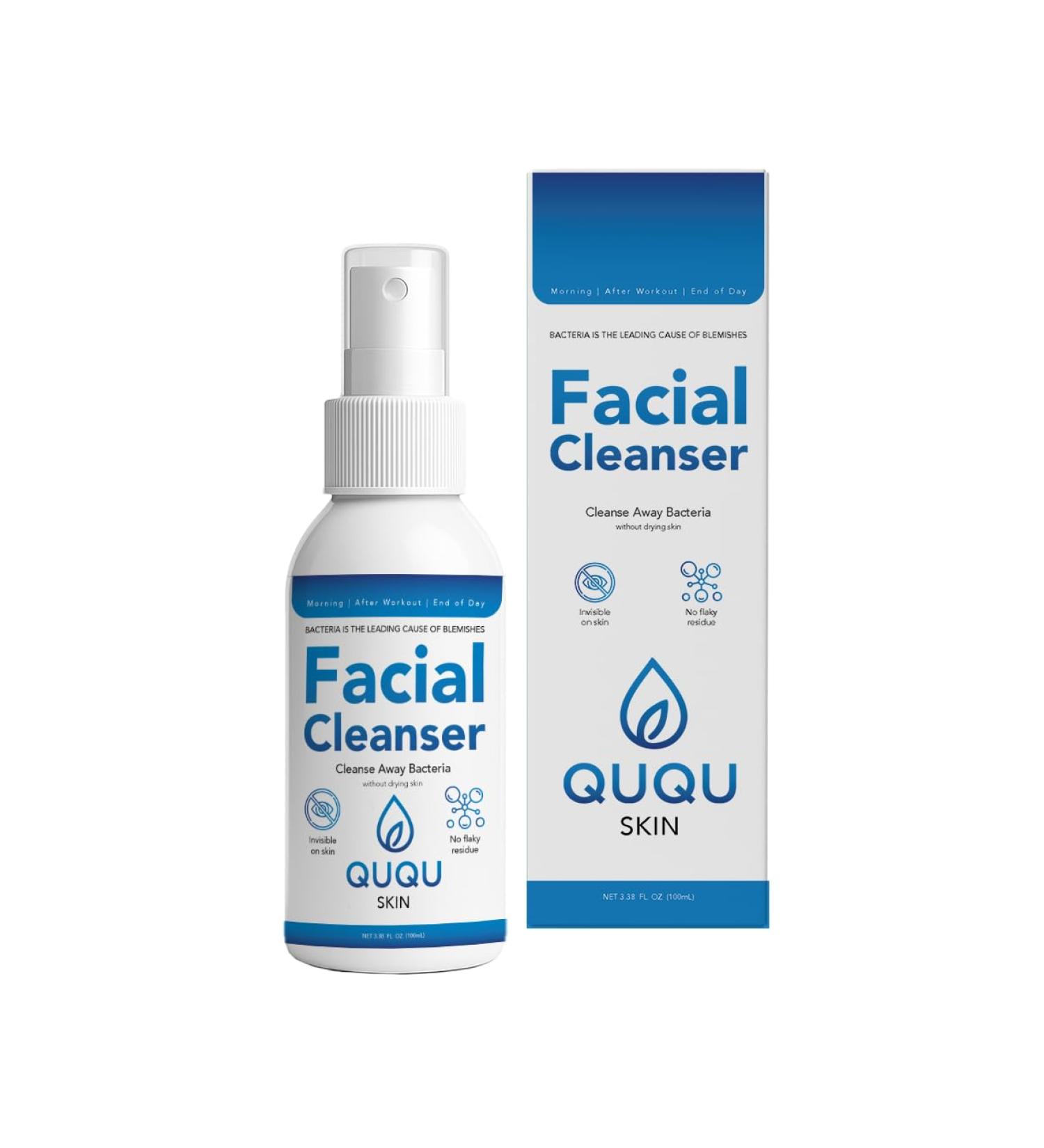 QUQU SKIN Hypochlorous Acid Face Spray - Daily Facial Cleanser & Toner Mist - Pore Clarifying Solution for Blemishes Redness & Sensitive Skin - Post-Workout & Makeup Prep - Alcohol Free -(3.38 Fl Oz) - Buy Online on GoSupps.com