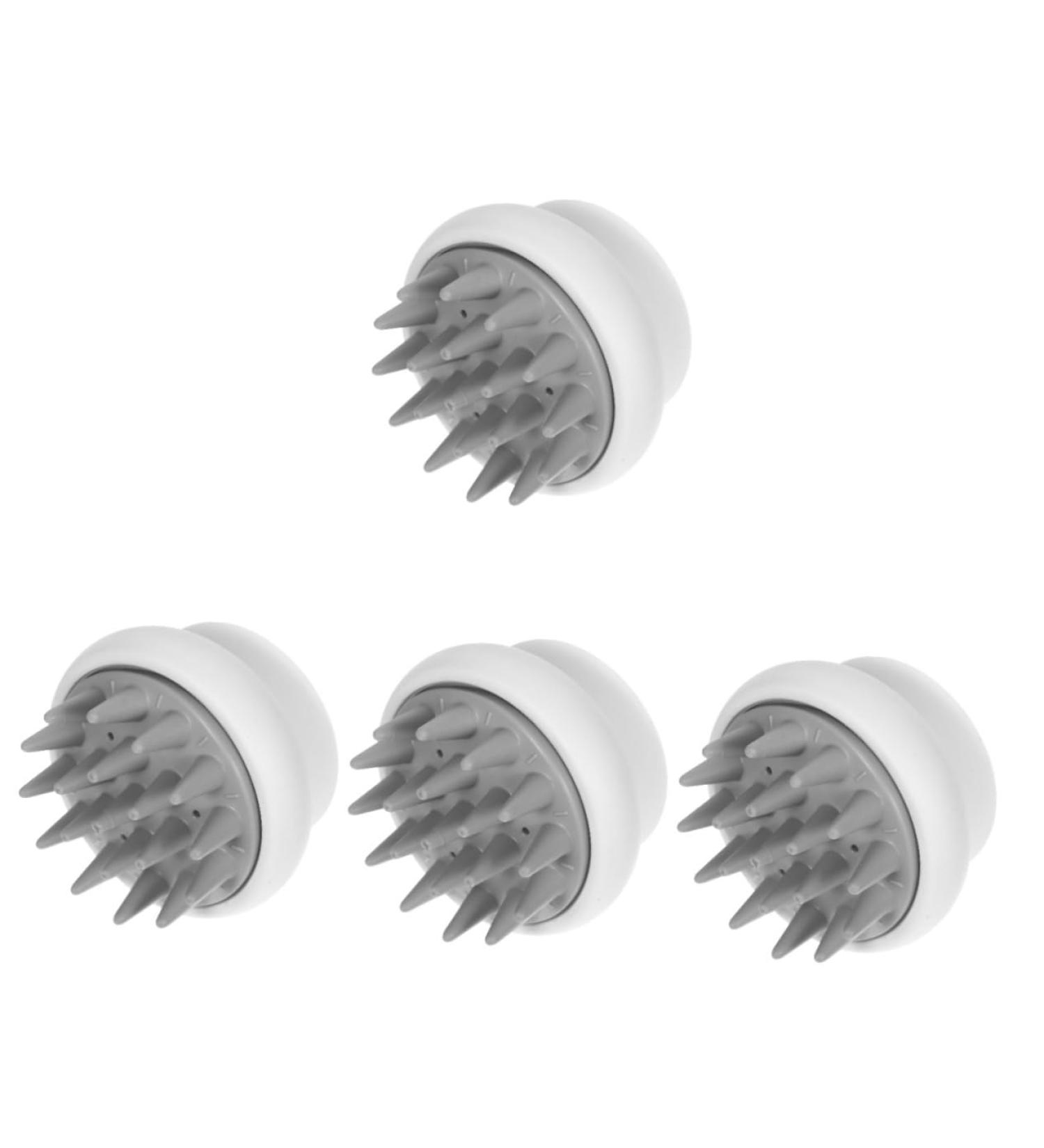 Healvian 4-Piece Shampoo Brush Set - Anti-Hair Loss Shower Comb with Suction Cups | Massage & Clean Hair Washer (8.00x8.80cm) - White - Buy Online on GoSupps.com