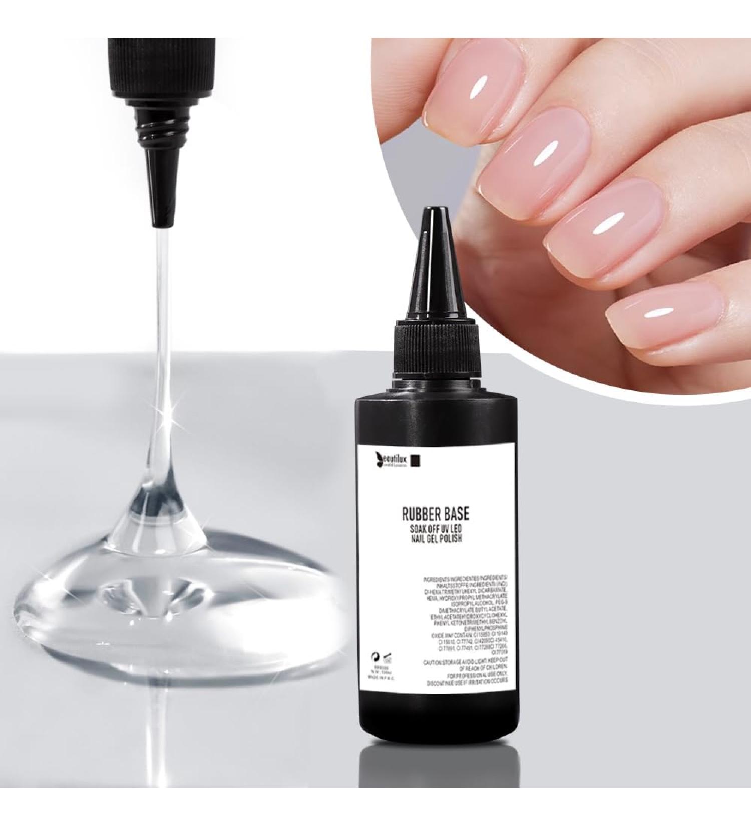 Beautilux Rubber Base Gel Polish 100ml - Clear Soak Off for Professionals & DIY | Fast International Shipping - Buy Online on GoSupps.com