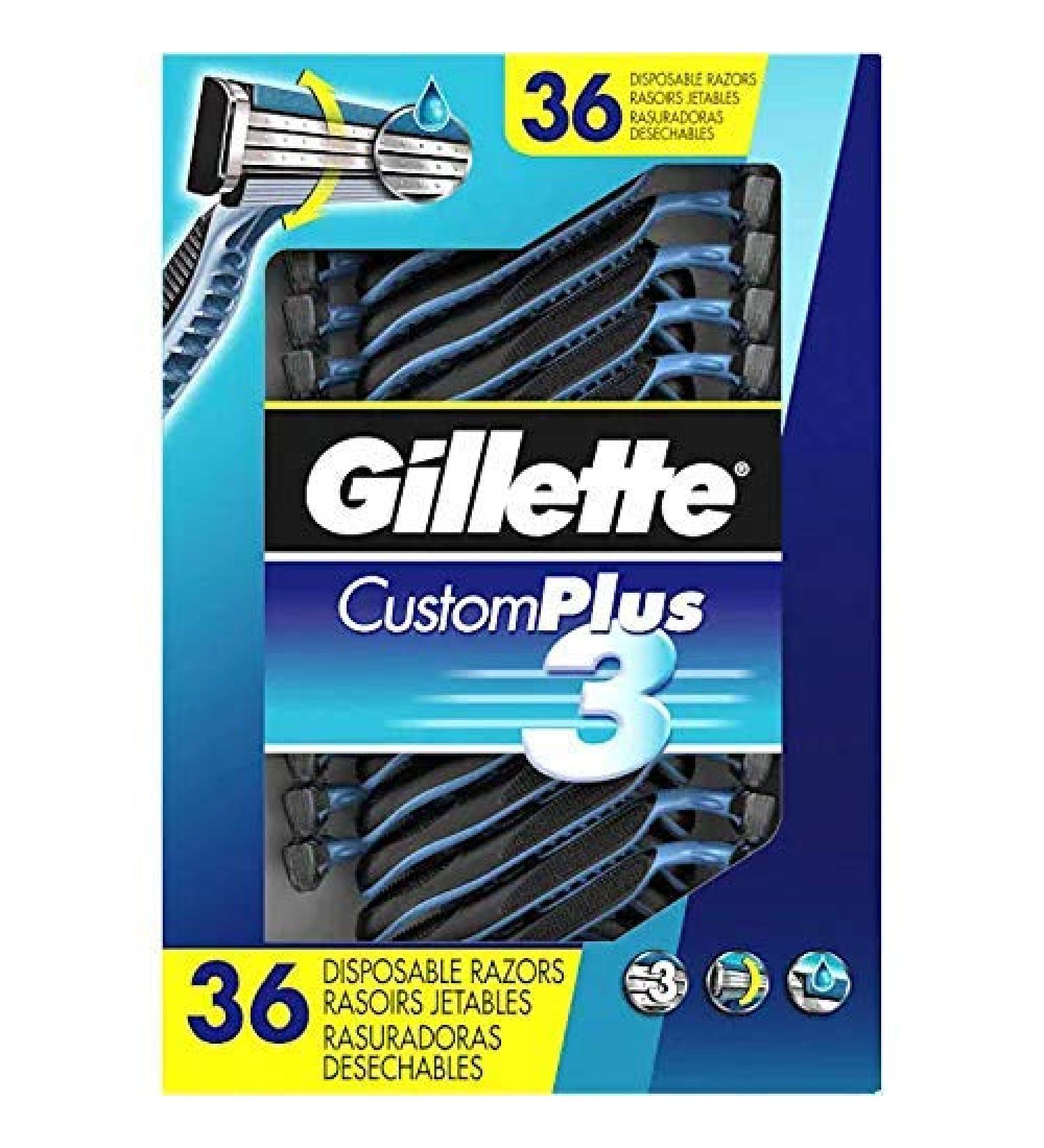 Gillette CustomPlus 3 Disposable Razors 36ct