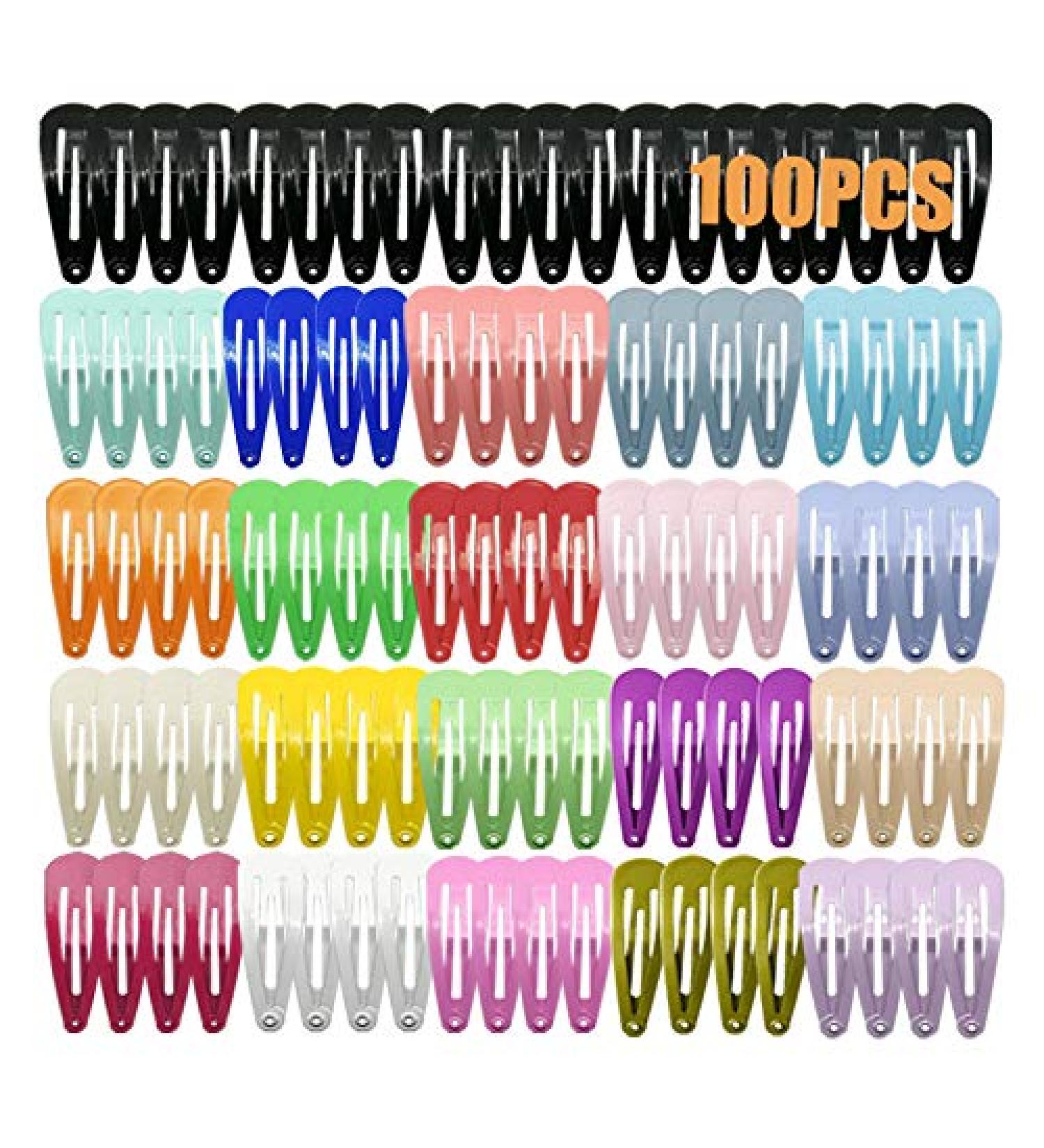 BAISDY 100Pcs Assorted Hair Clips for Girls 2 Inch Snap Hair Clips Metal Barrettes hair accessories for Kids Women - Buy Online on GoSupps.com