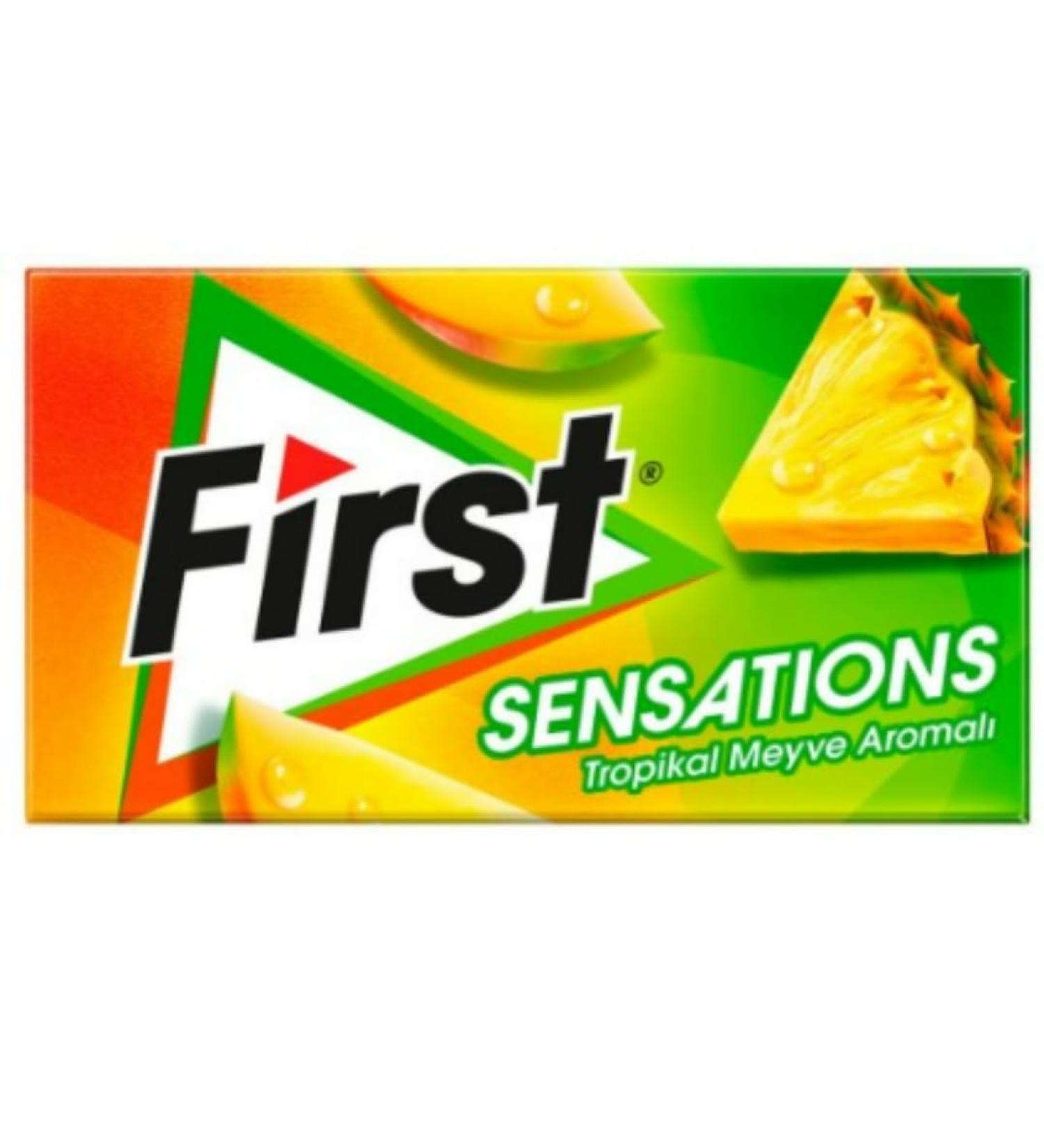 First Sensations Tropical Fruit Flavored Chewing Gum 27 Gramm