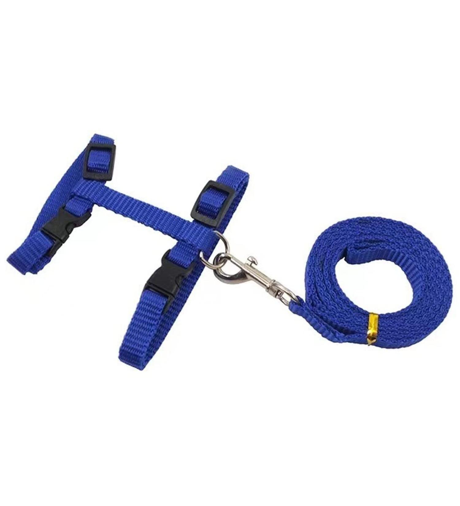 Adjustable Cat Leash & Dishes Set - Blue Nylon Cat Harness for Kittens Small Cats Rabbits & Dogs - International Shipping Available - Buy Online on GoSupps.com